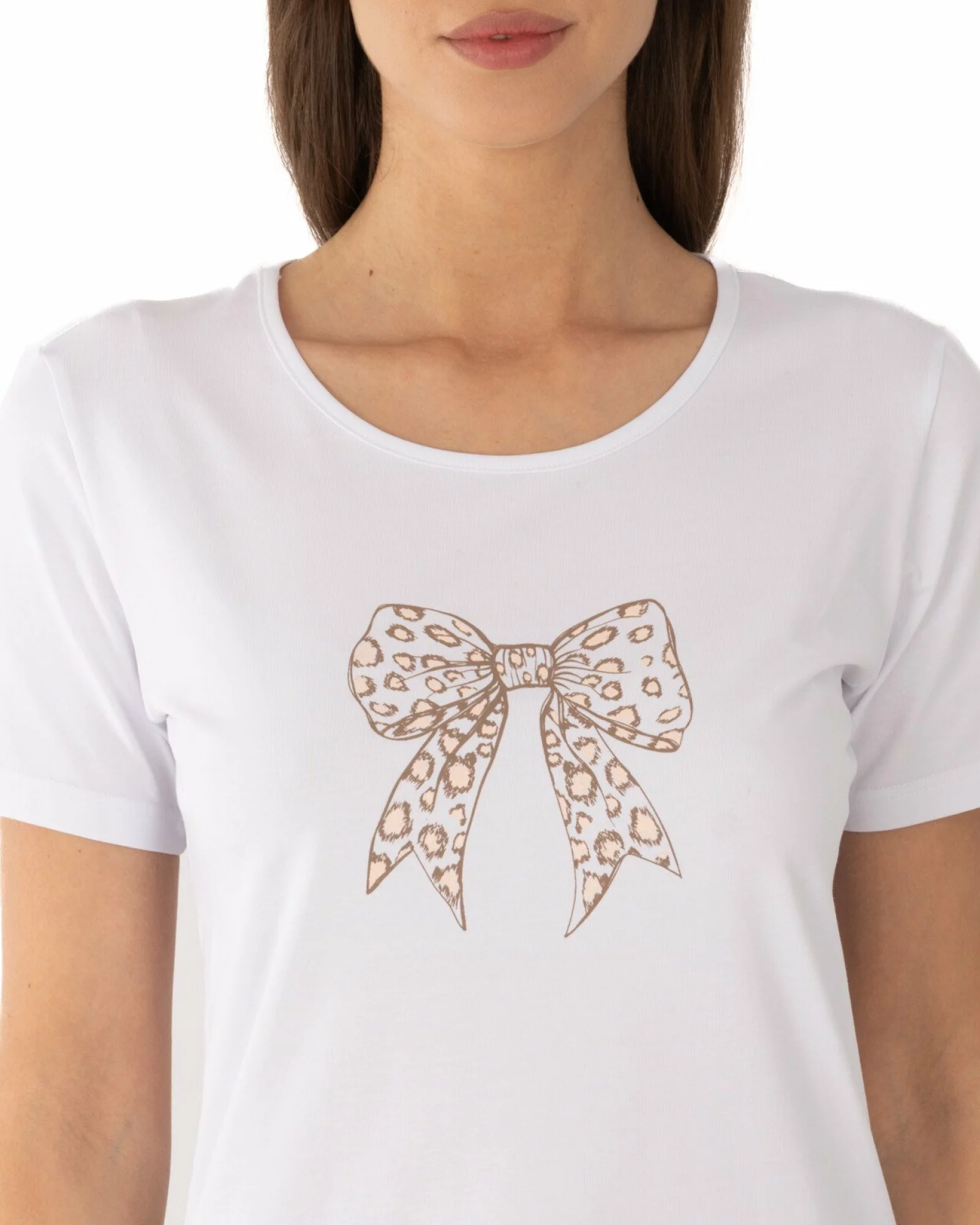 Tricou alb bumbac elastan Fundă