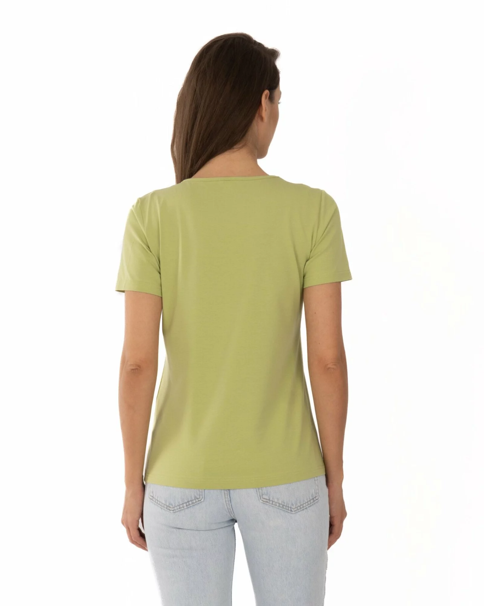 Tricou verde bumbac elastan Fundă