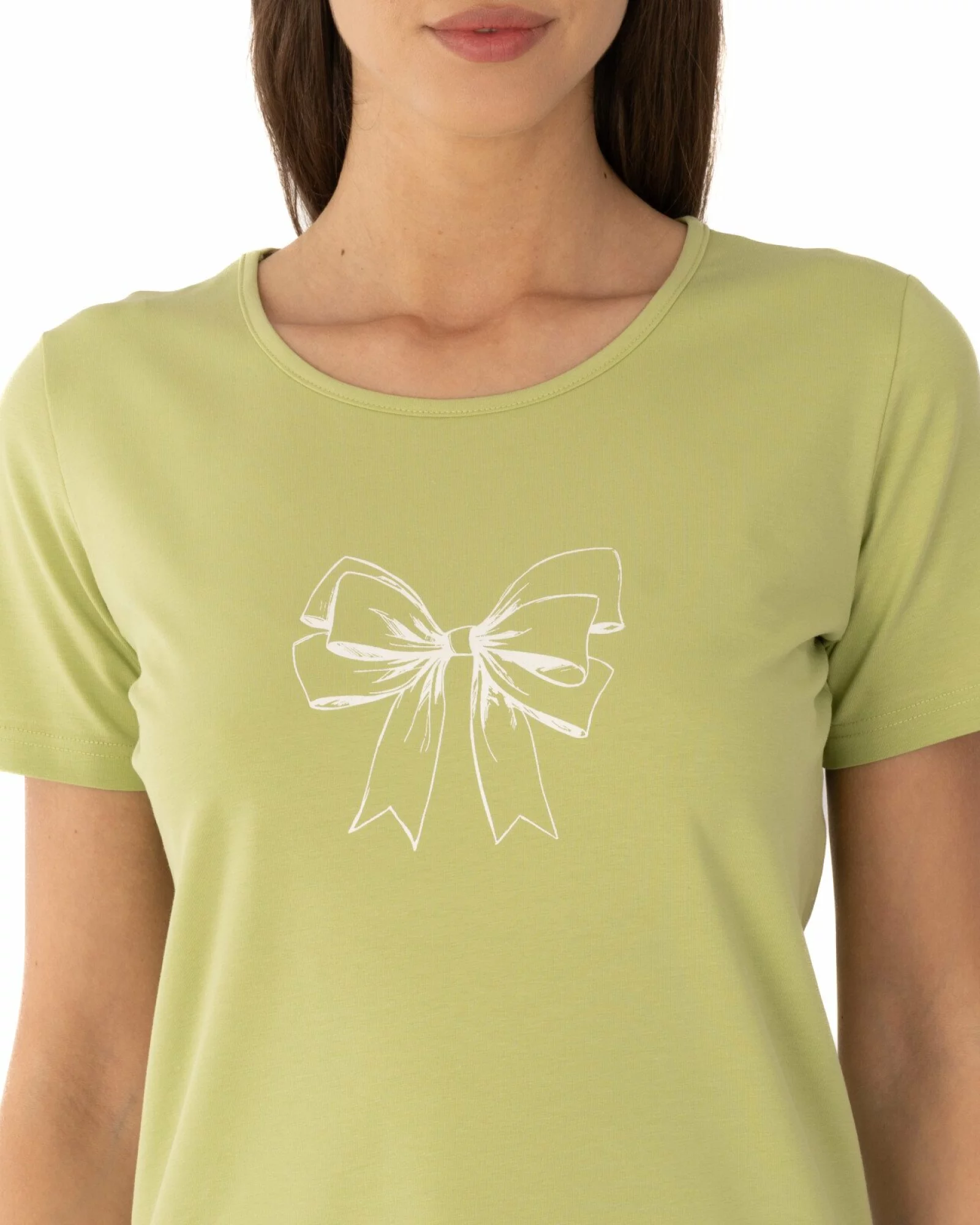 Tricou verde bumbac elastan Fundă