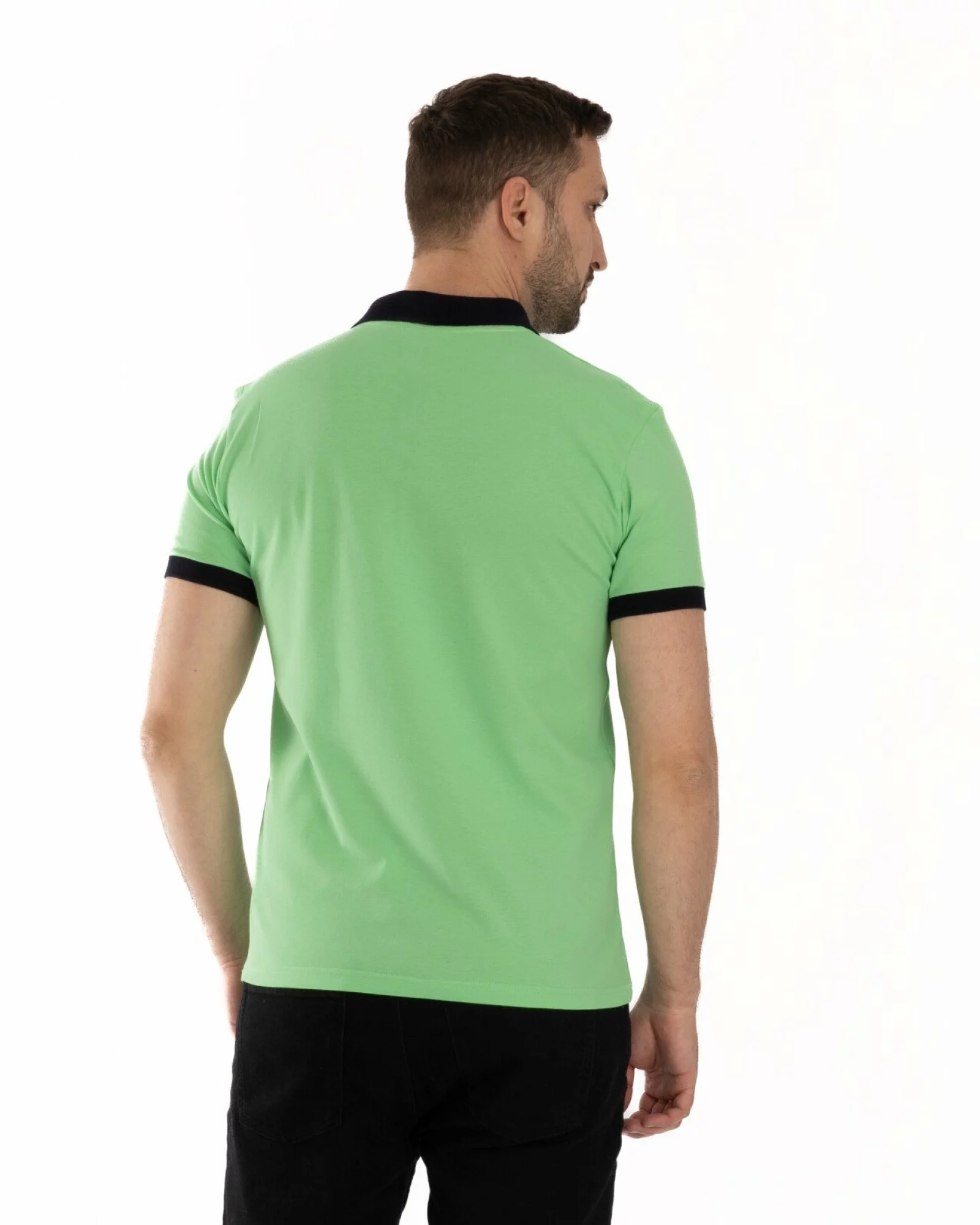 Tricou polo pique clasic verde deschis contrast