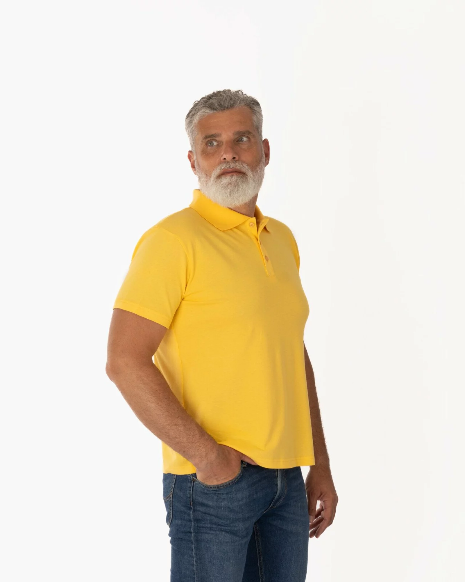 Tricou polo pique galben
