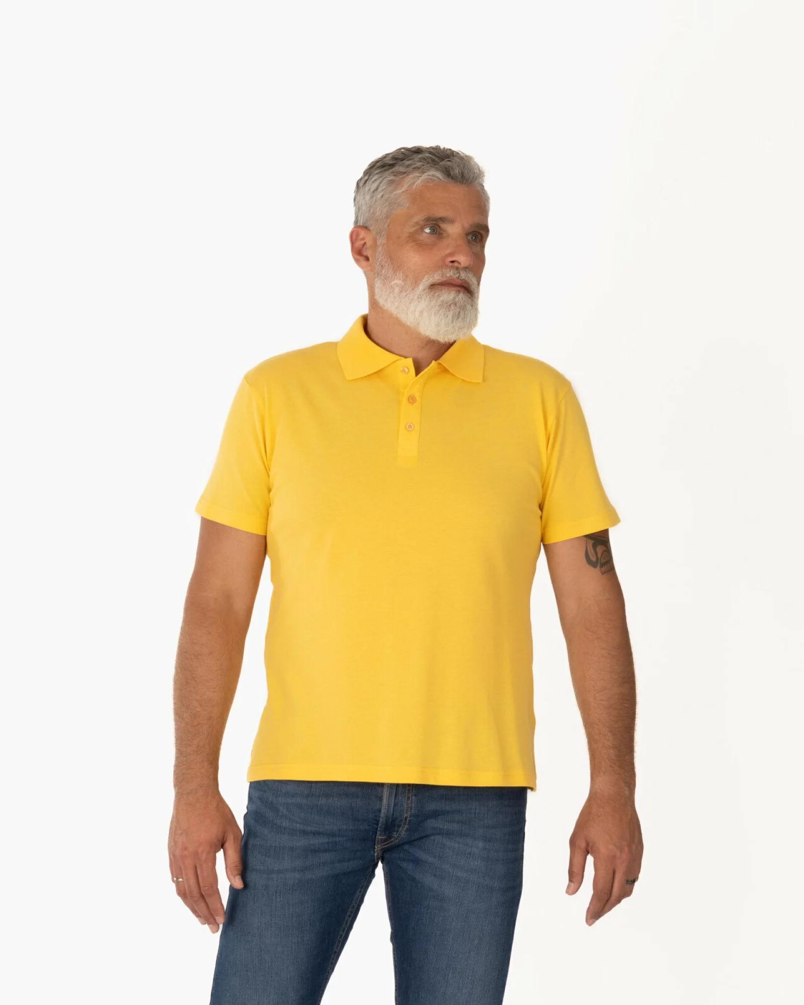 Tricou polo pique galben