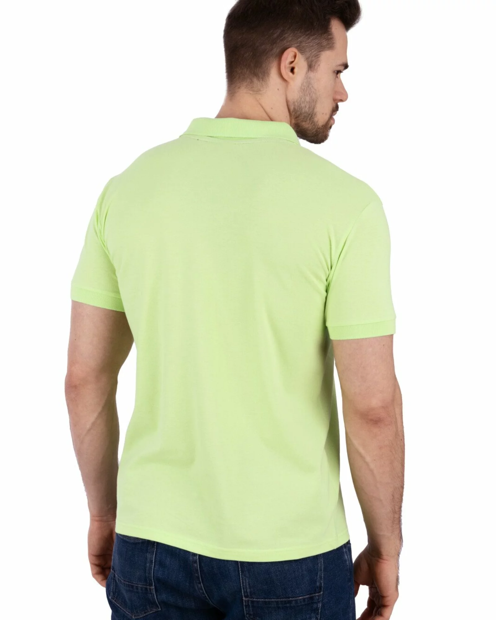 Tricou polo pique clasic verde lime