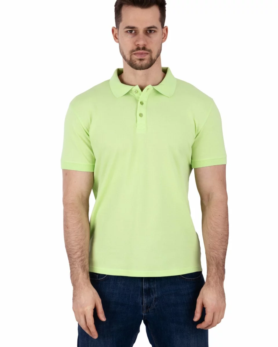 Tricou polo pique clasic verde lime