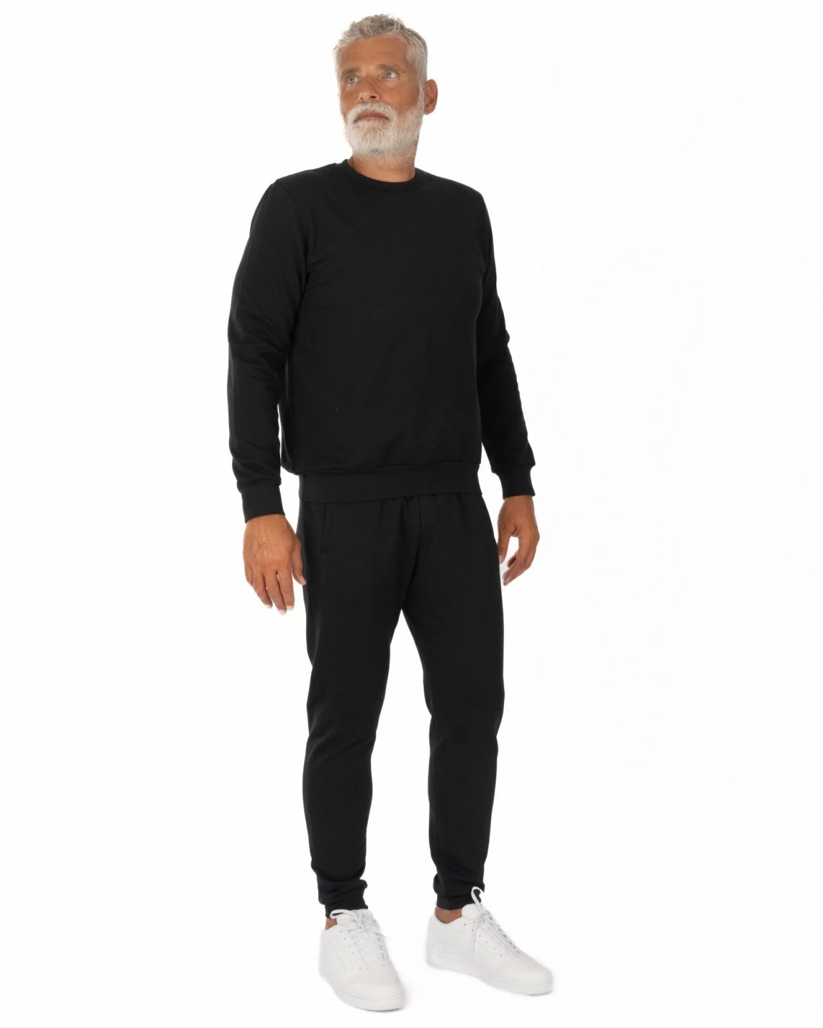 Pantaloni negri manșetă fermoare refilet