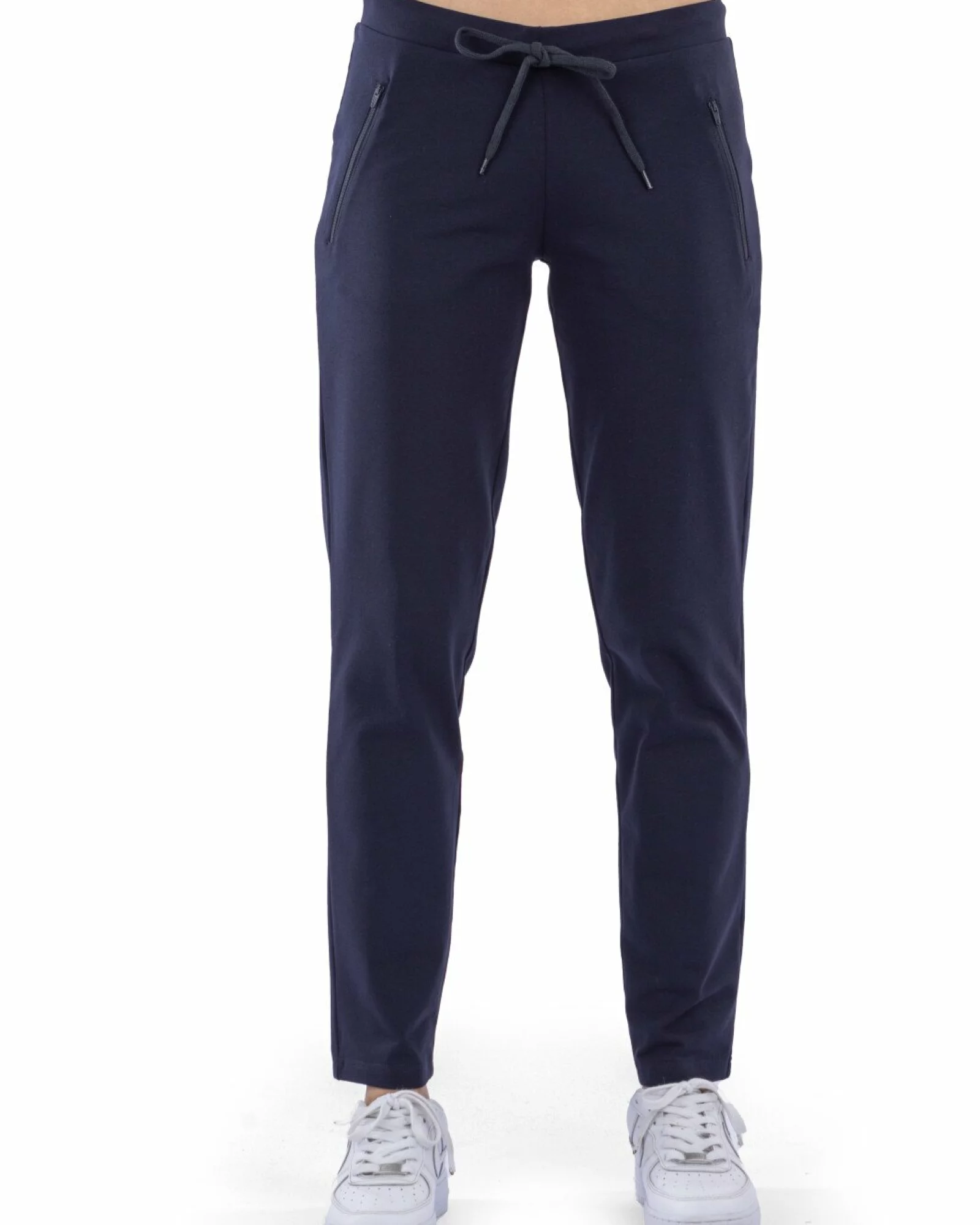 Pantaloni bleumarin conici buzunare fermoar