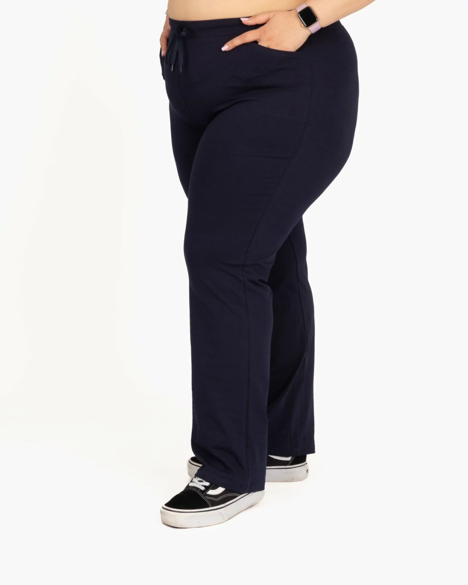 Pantaloni bleumarin mărimi mari vară buzunare aplicate