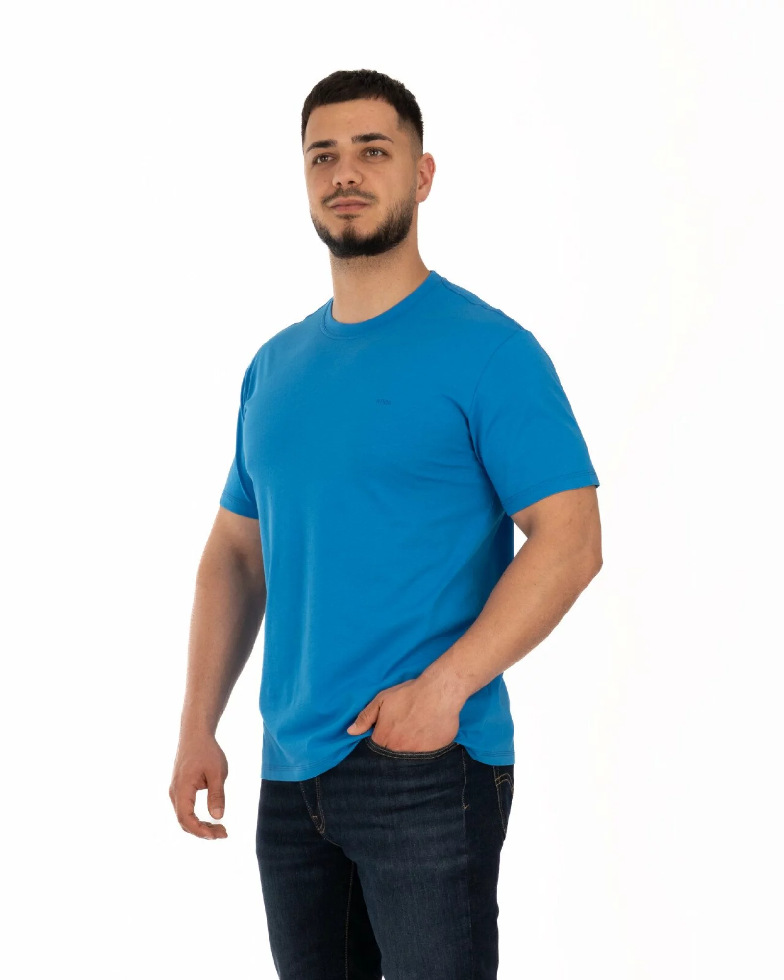 Tricou albastru electric bumbac