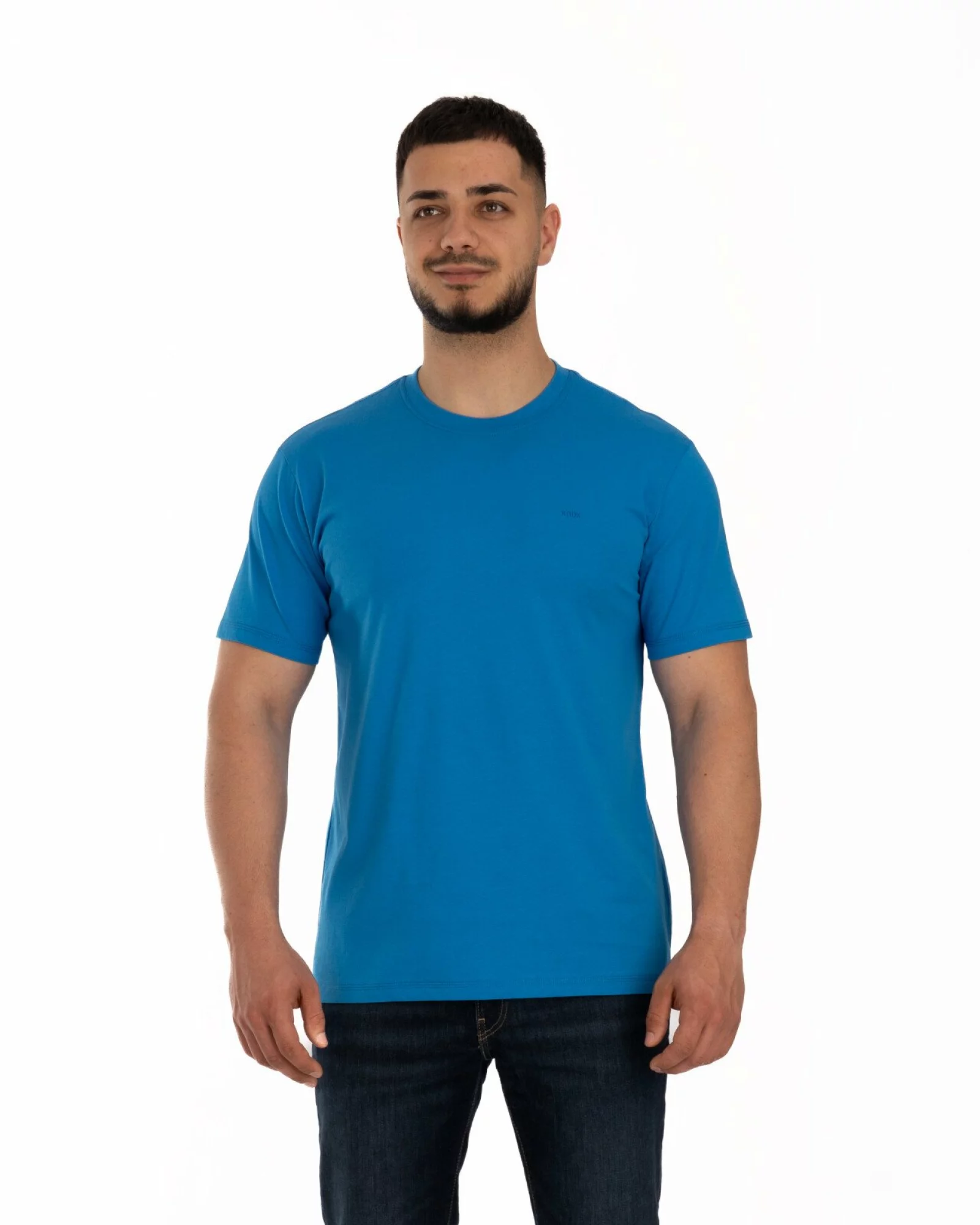 Tricou albastru electric bumbac