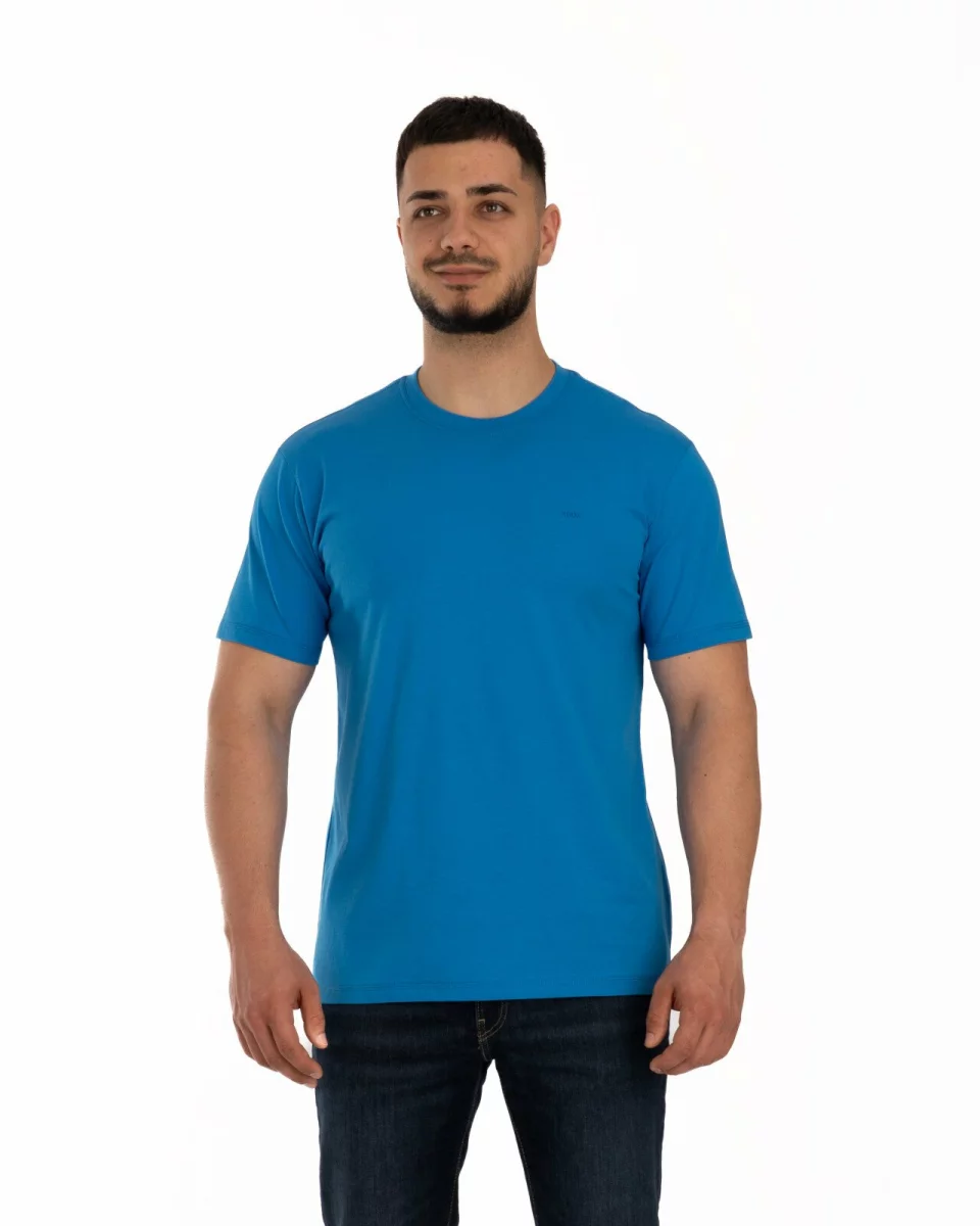 Tricou albastru electric bumbac