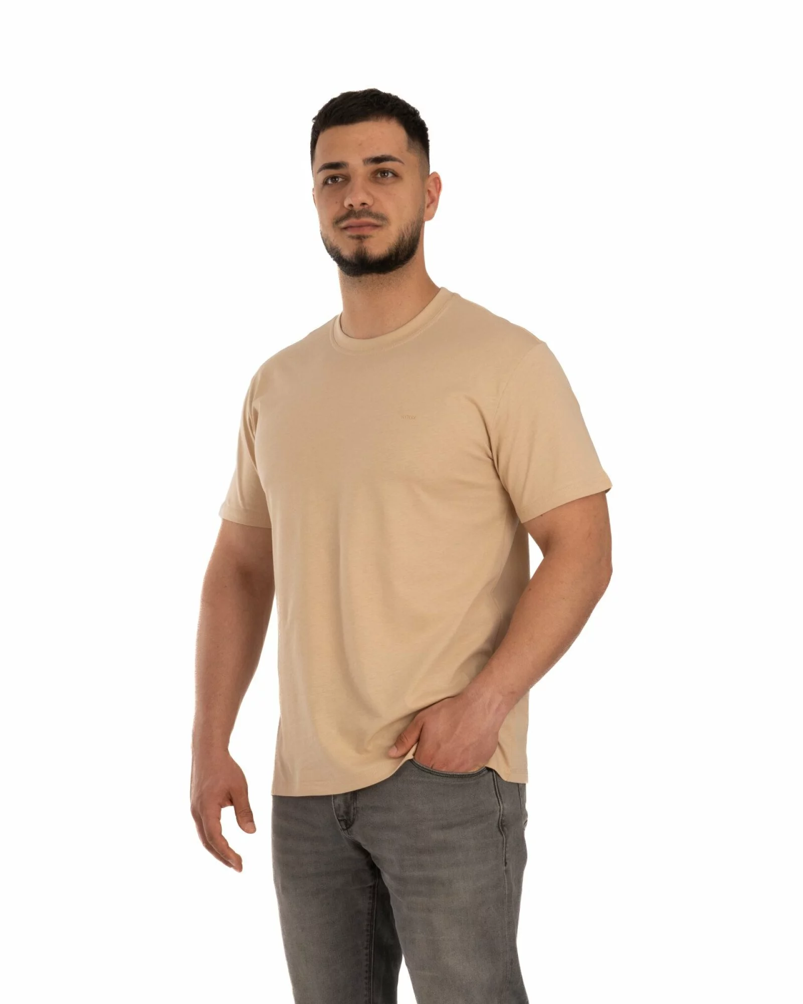 Tricou crem bumbac