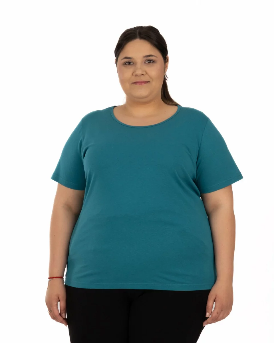 Tricou mărimi mari petrol din bumbac