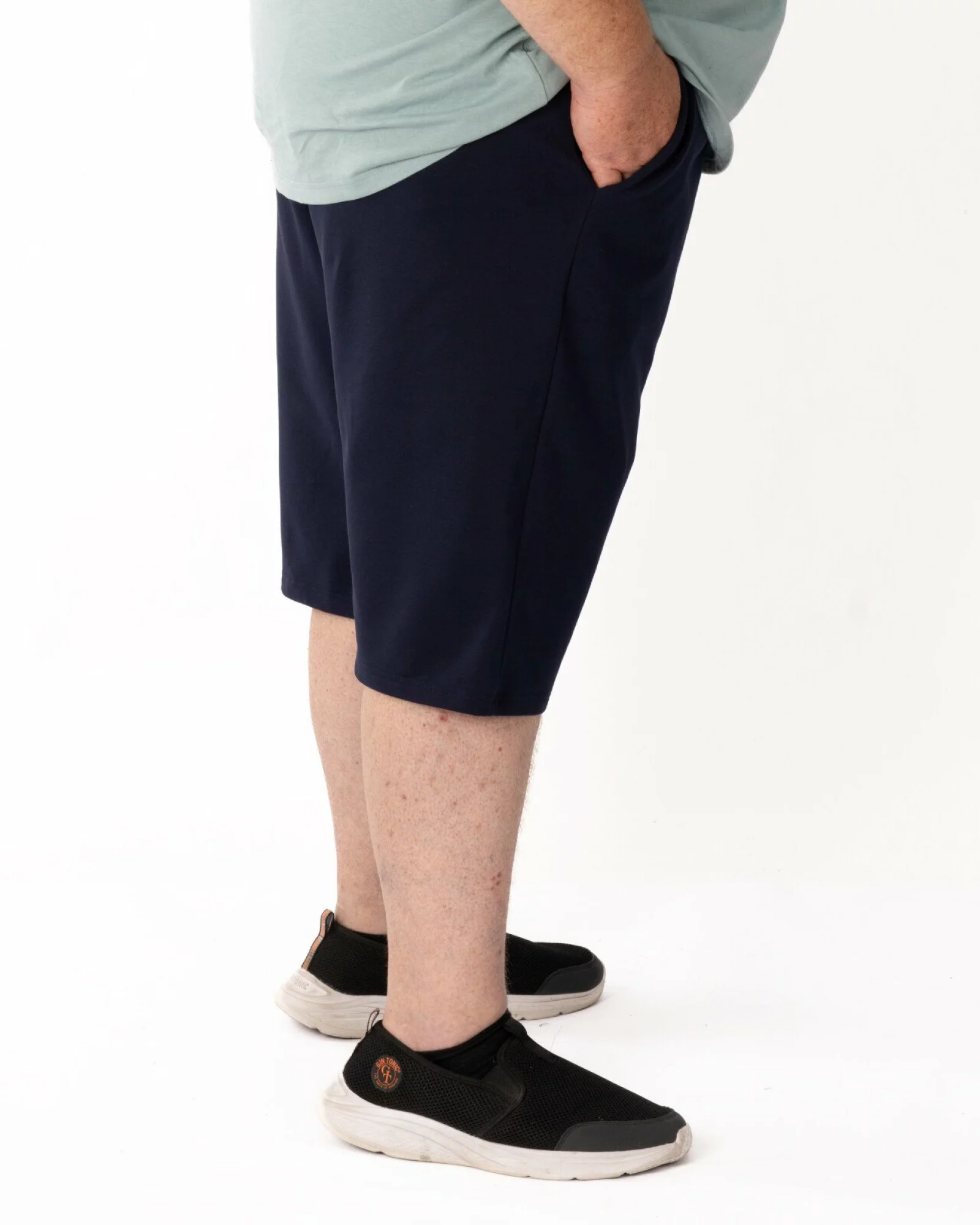 Pantaloni scurți bleumarin mărimi mari buzunare oblice