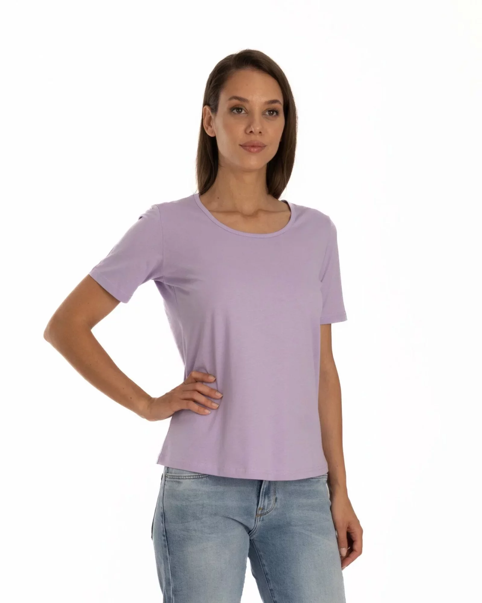 Tricou liliac bumbac