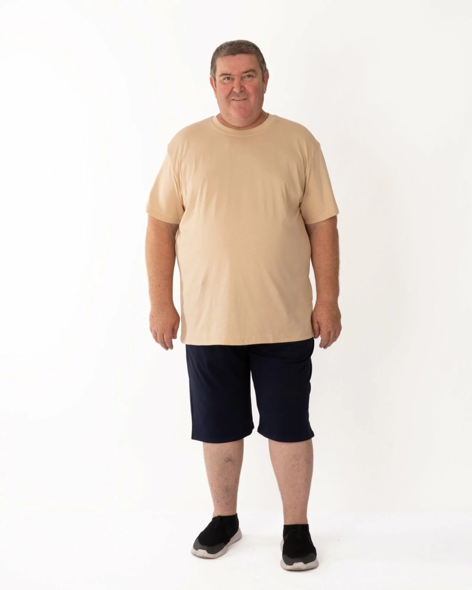 Tricou mărimi mari crem bumbac