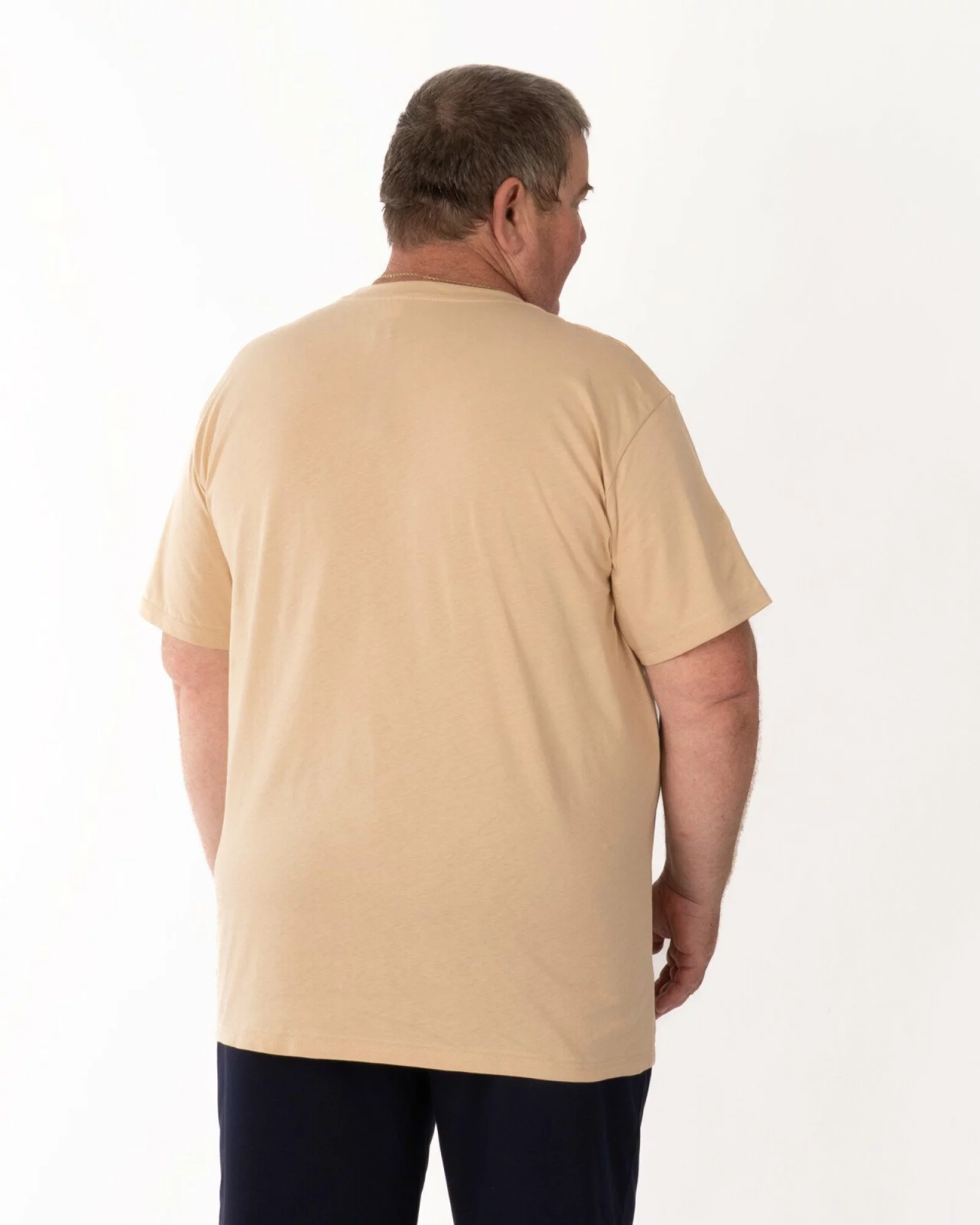 Tricou mărimi mari crem bumbac