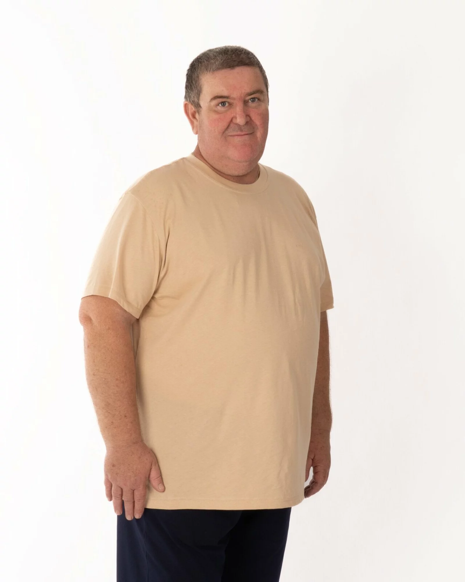 Tricou mărimi mari crem bumbac