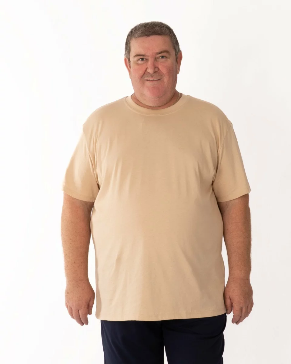 Tricou mărimi mari crem bumbac