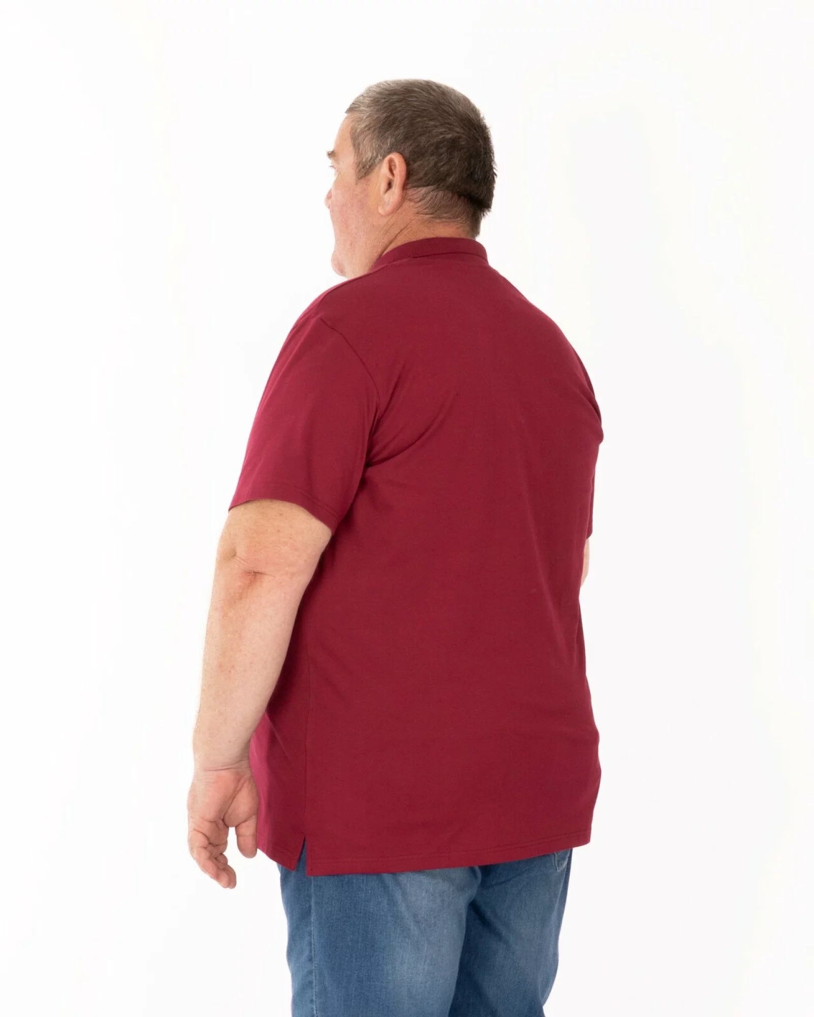 Tricou polo pique mărimi mari bordo din bumbac