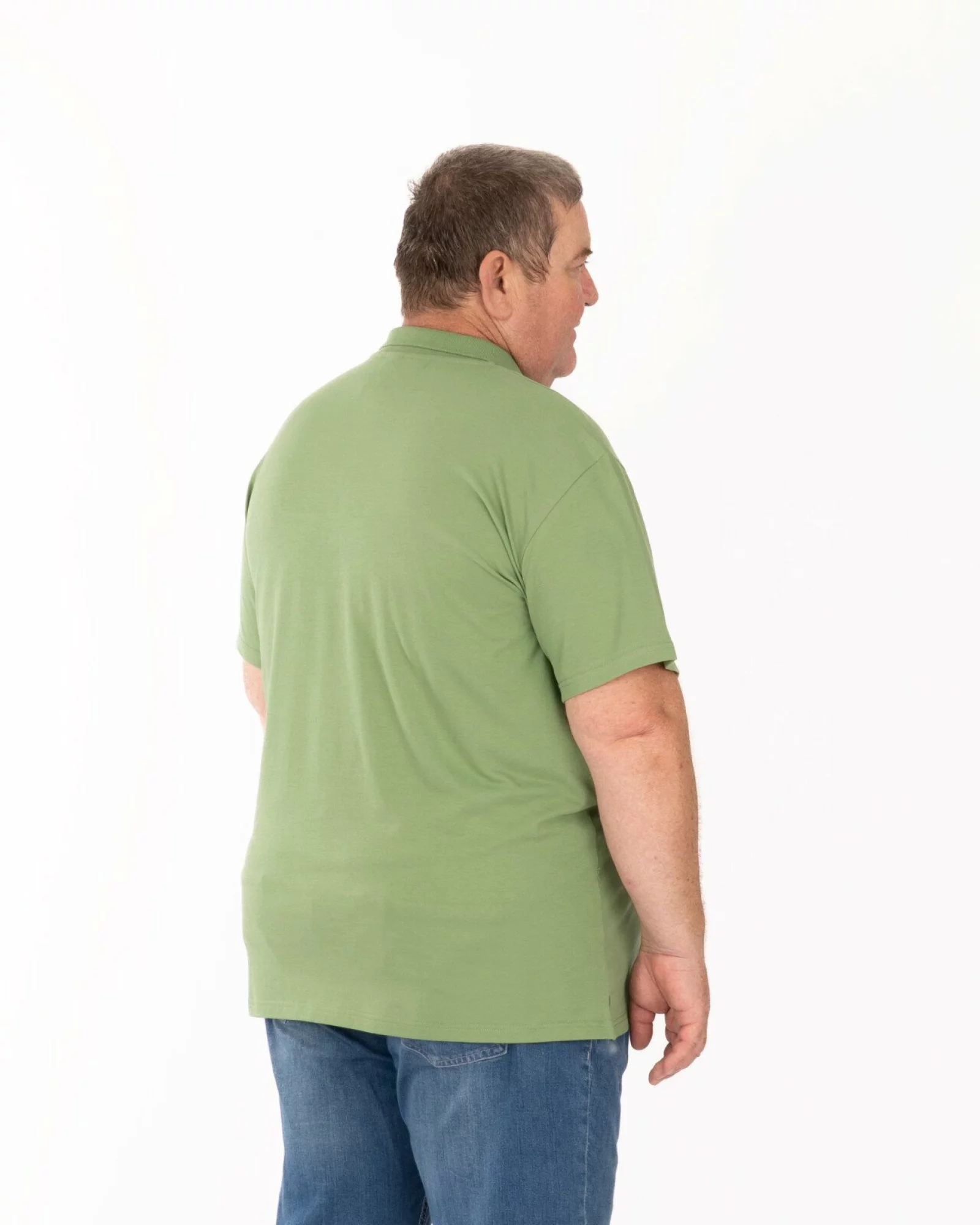 Tricou polo pique mărimi mari kaki din bumbac