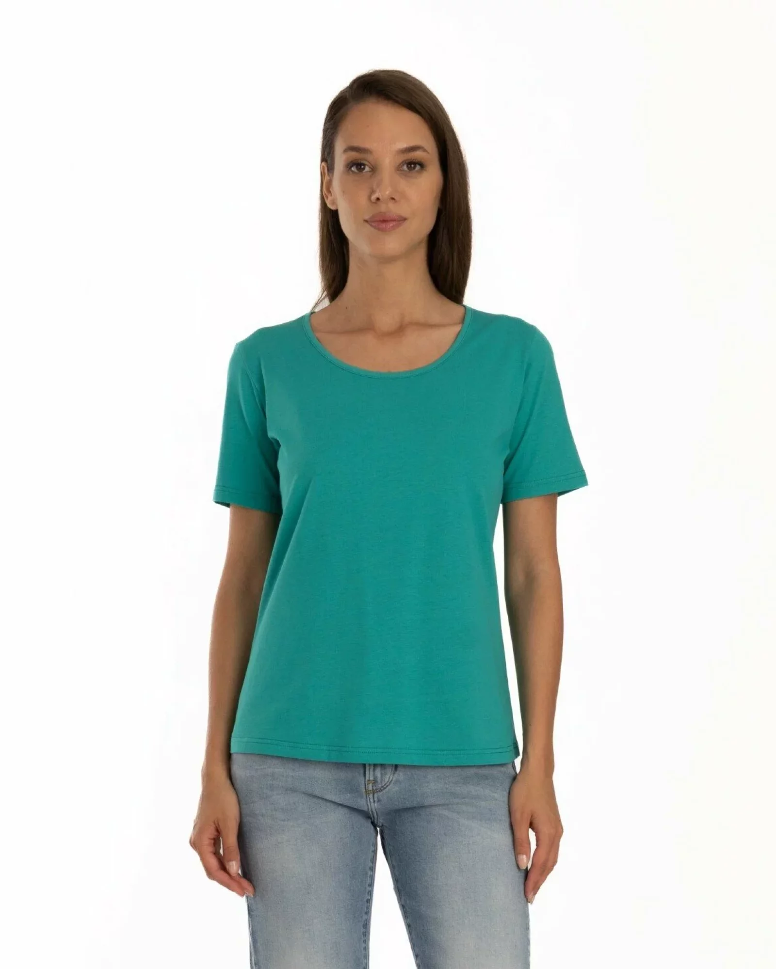 Tricou turcoaz bumbac