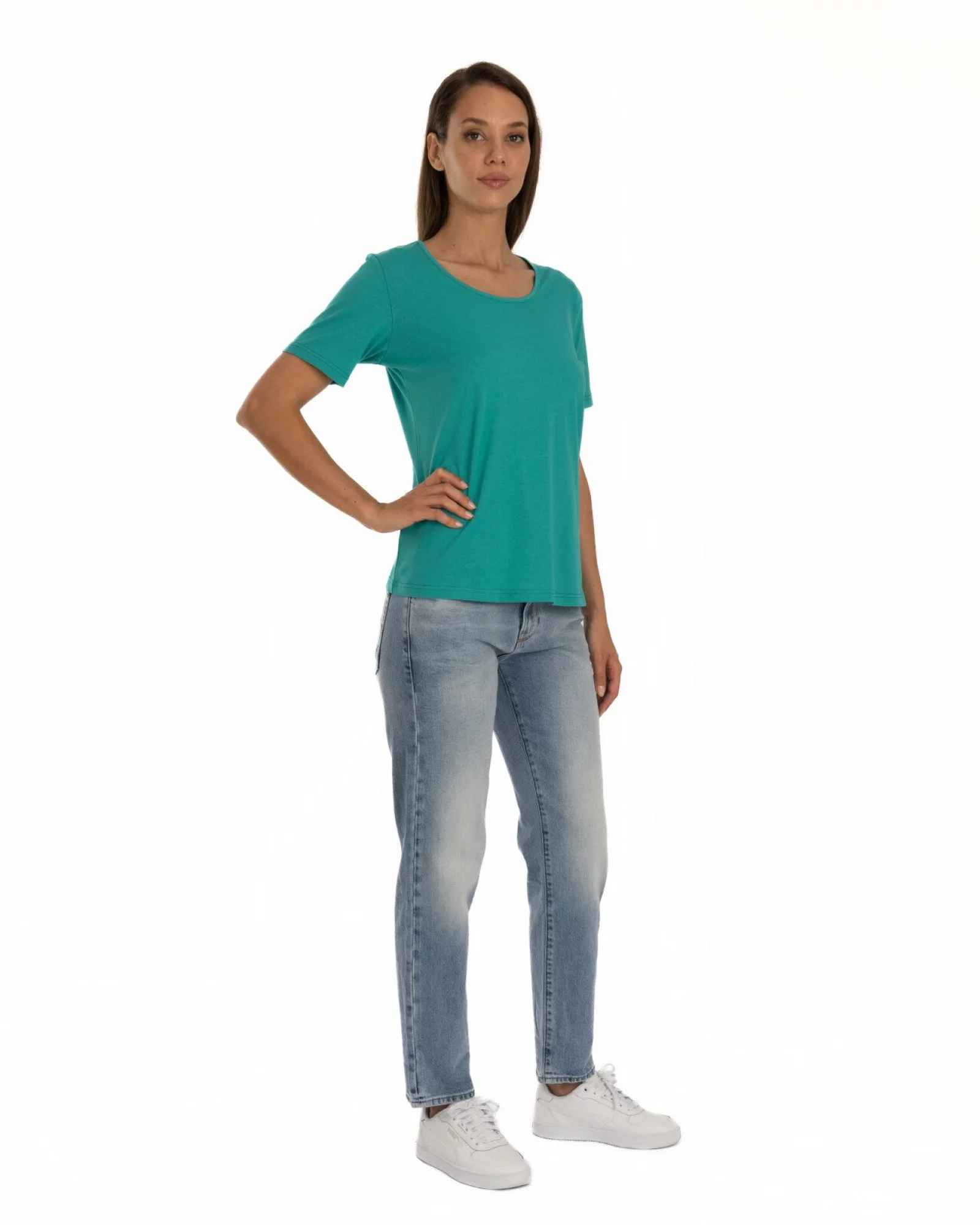 Tricou turcoaz bumbac