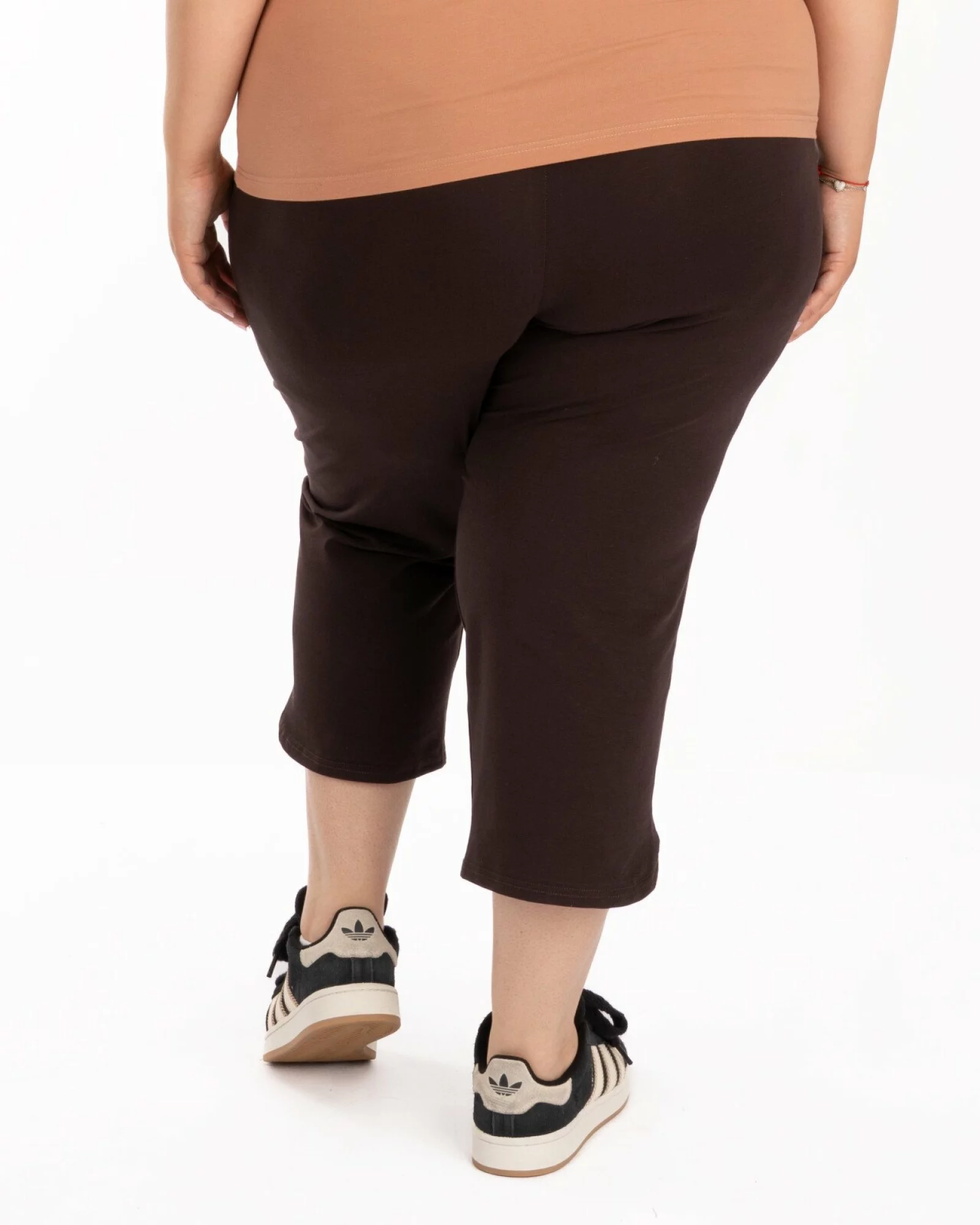Pantaloni maro 3/4 mărimi mari tiv lalea