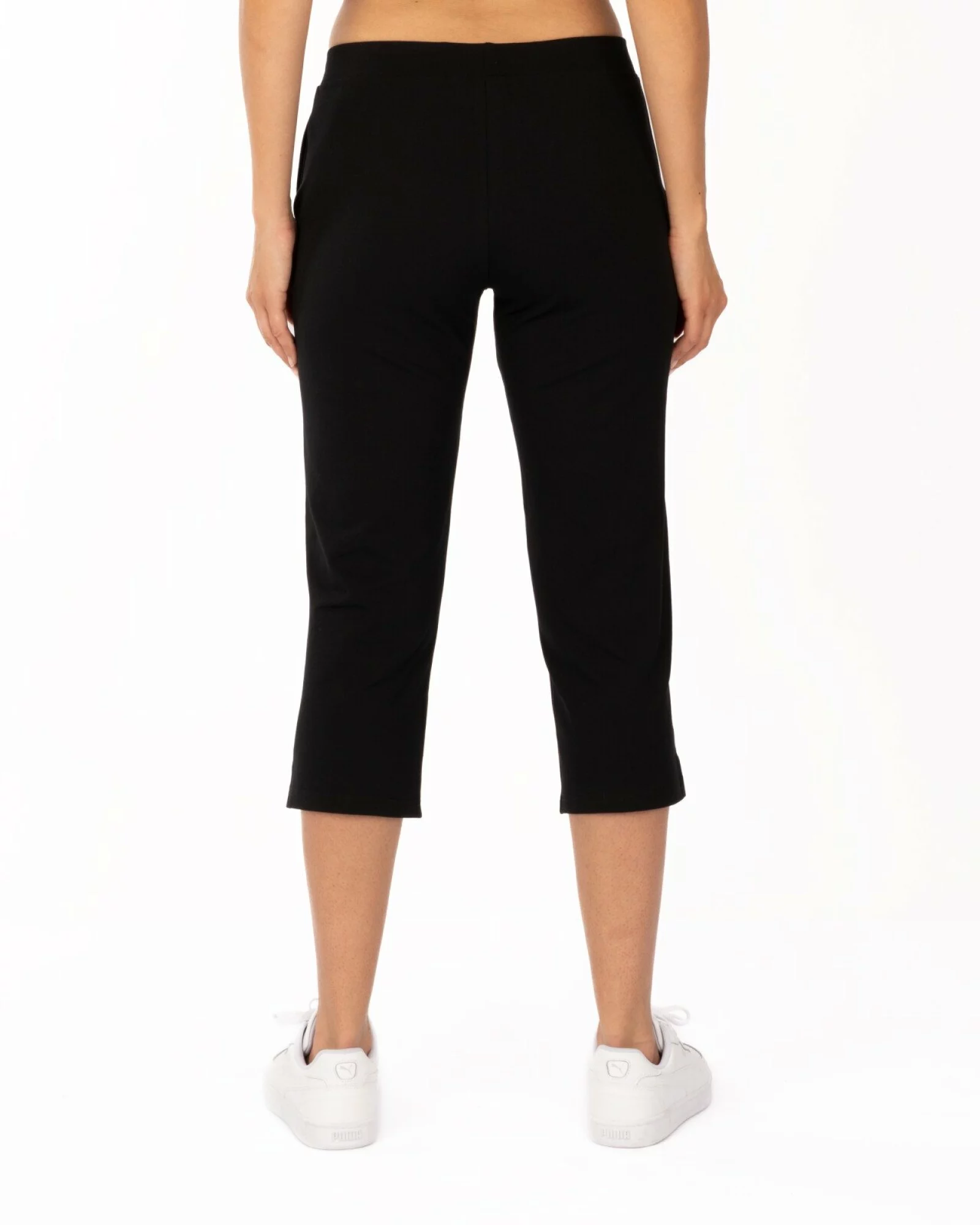 Pantaloni negri 3/4 șliț lateral