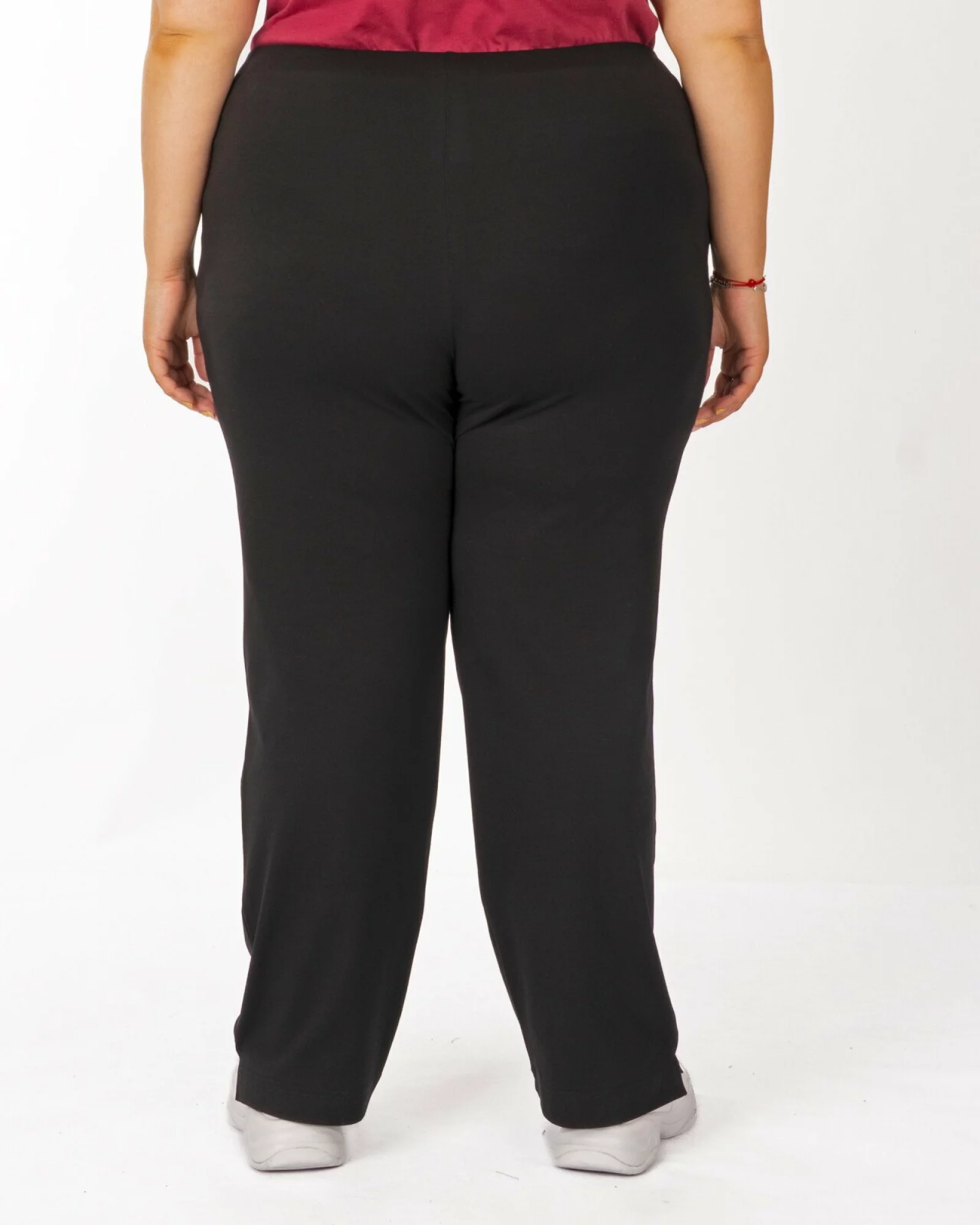 Pantaloni negri 7/8 mărimi mari vară șliț lateral