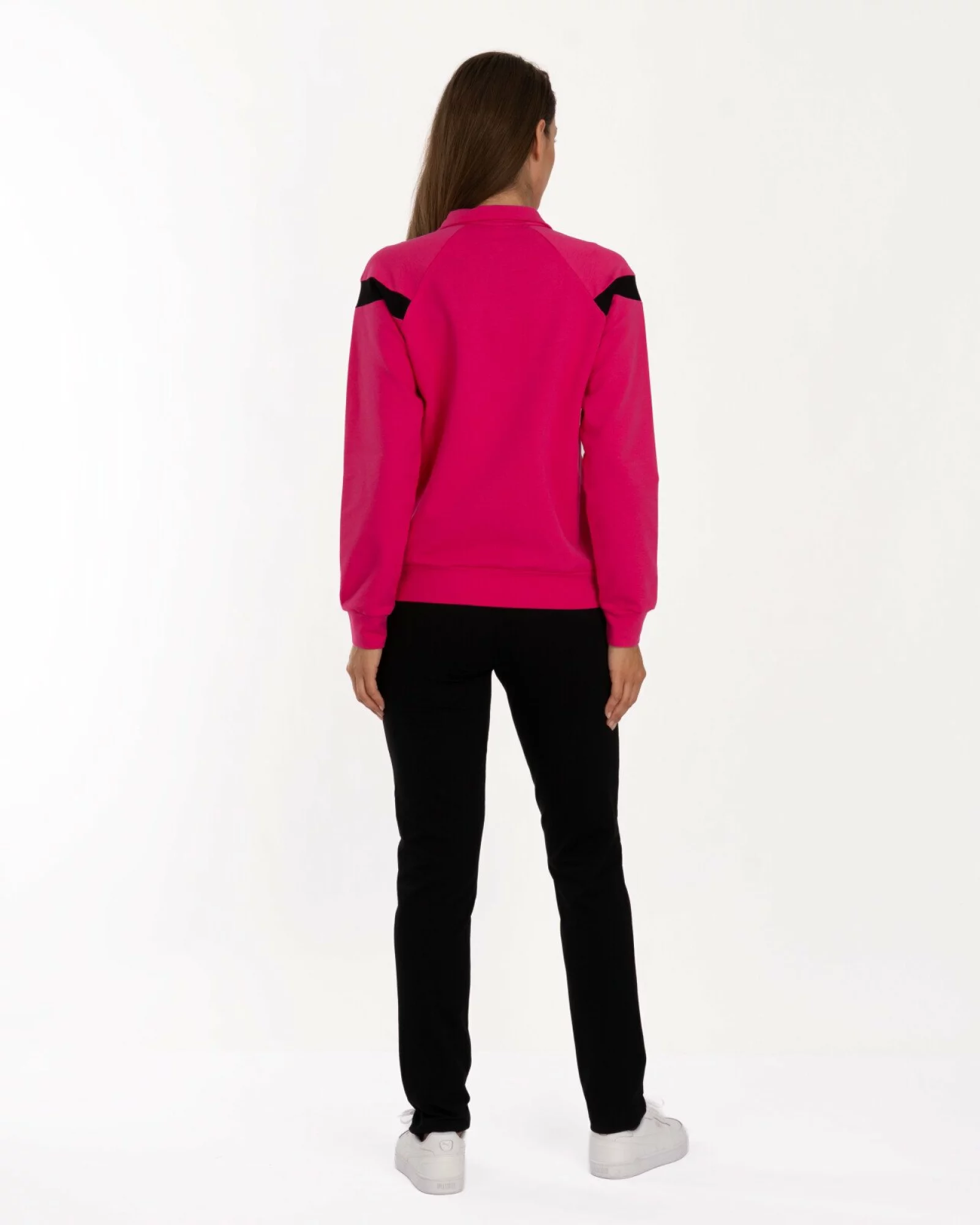 Trening roz fuchsia bumbac elastan linii contrastante