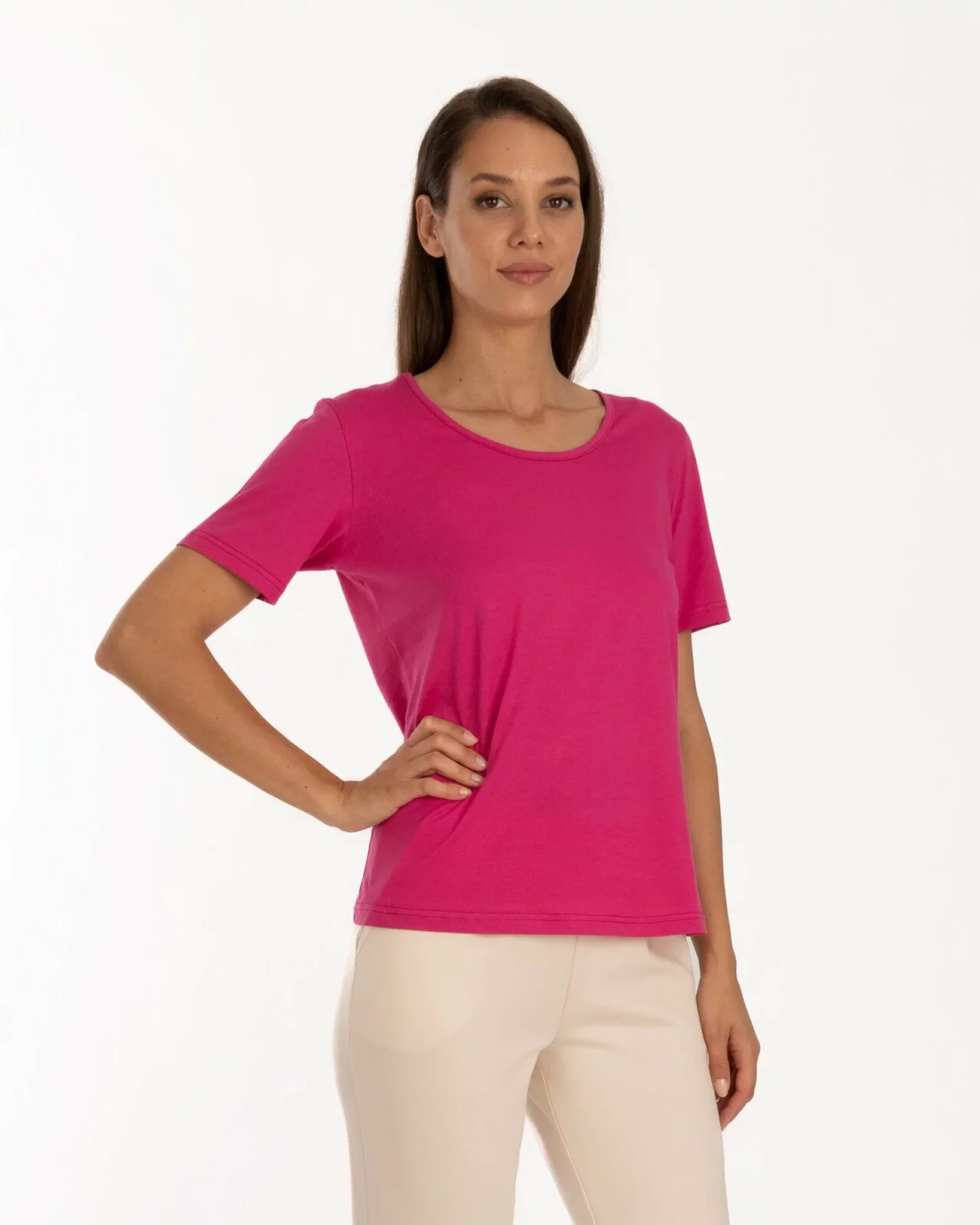 Tricou roz bumbac