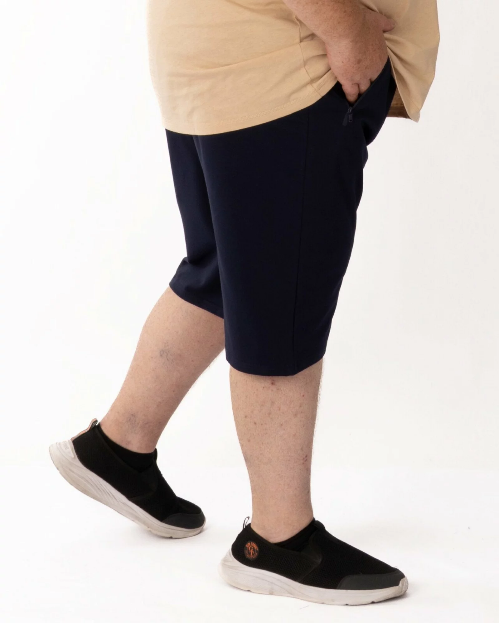 Pantaloni scurți bleumarin mărimi mari buzunare cu fermoar