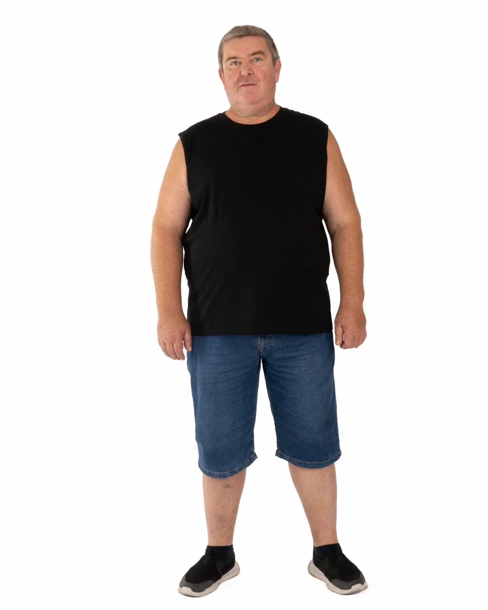 Tricou fără mâneci bărbați mărimi mari negru, din bumbac