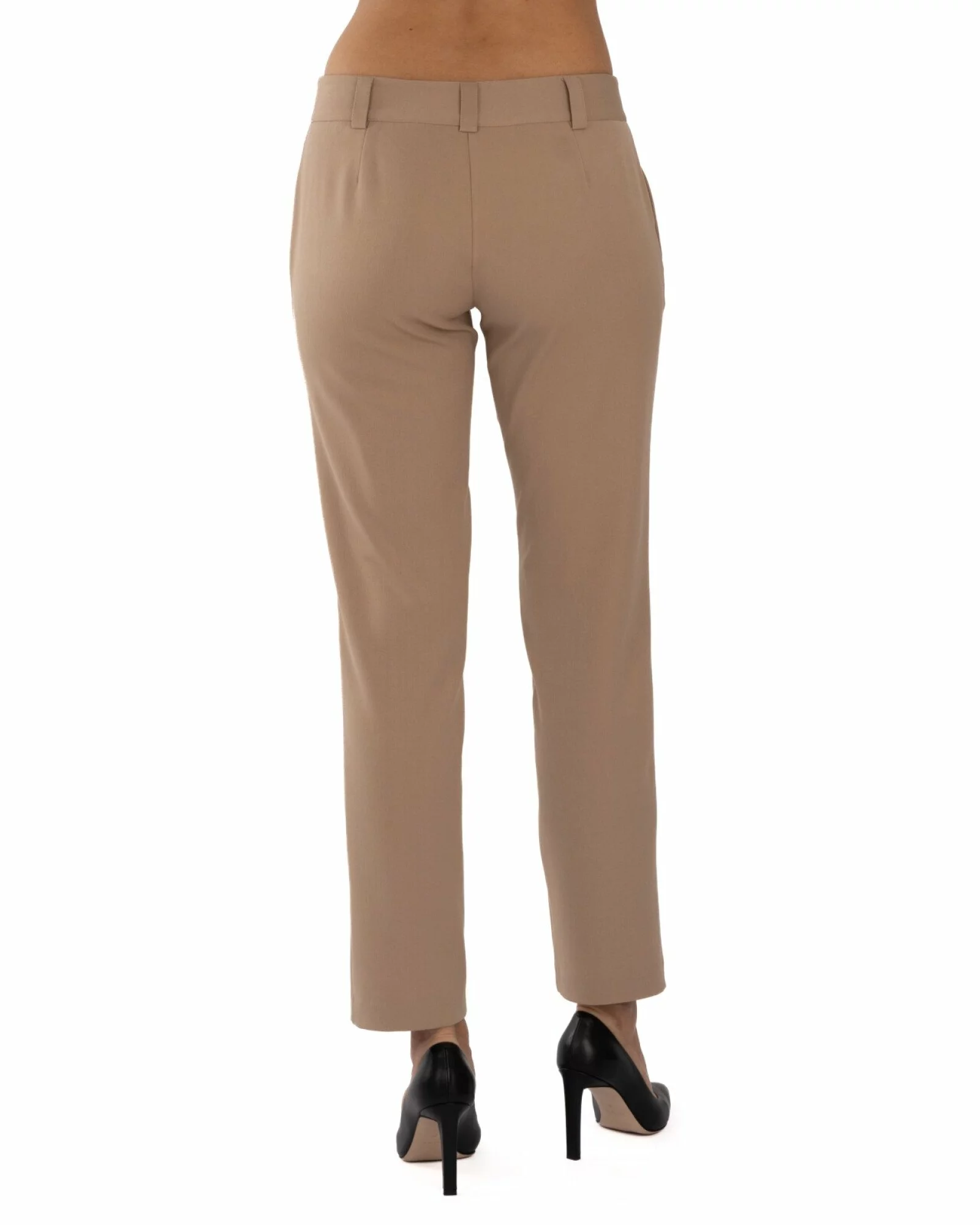 Pantaloni office damă bej P.2180