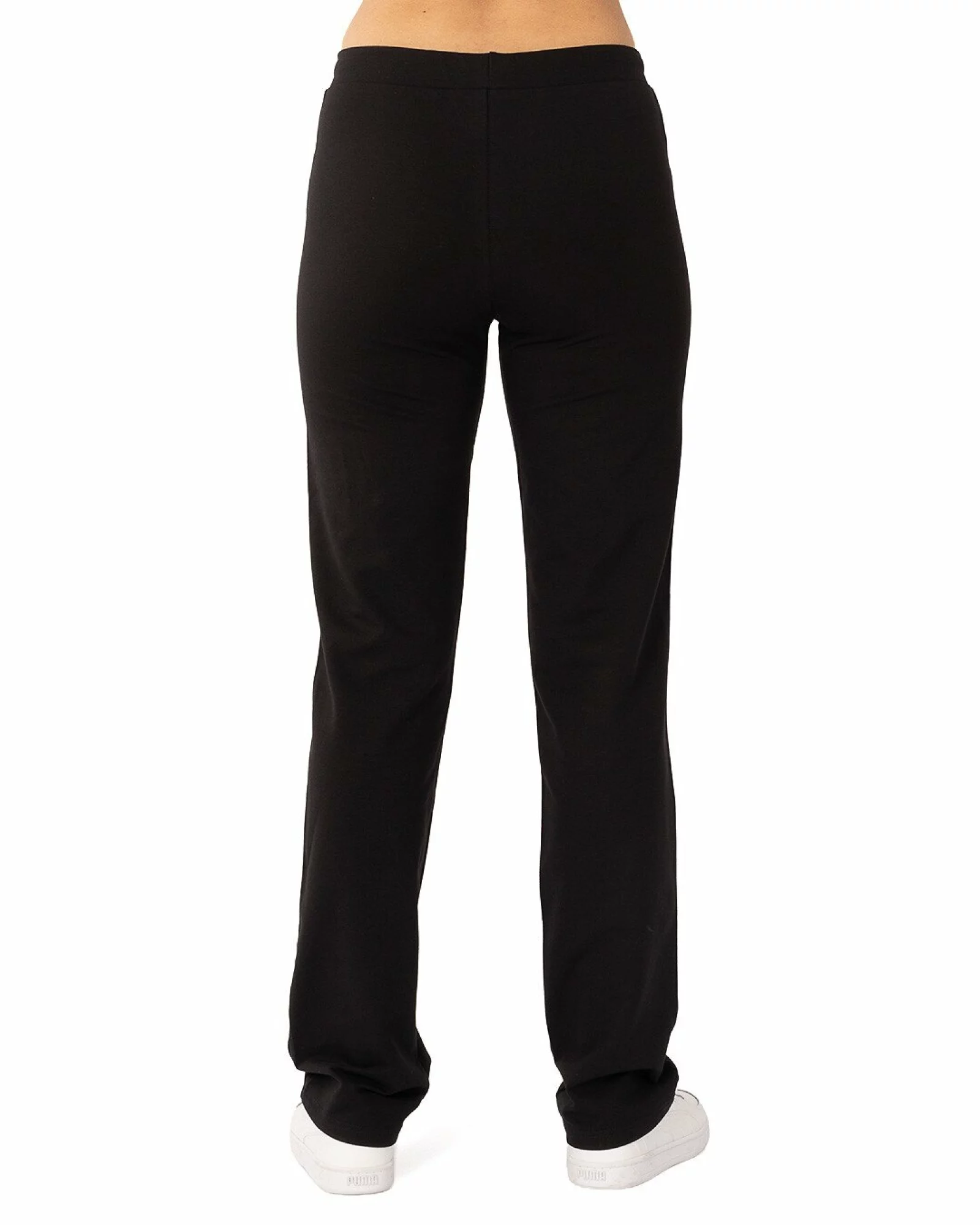 Pantaloni drepți de trening damă negri din bumbac P.2221