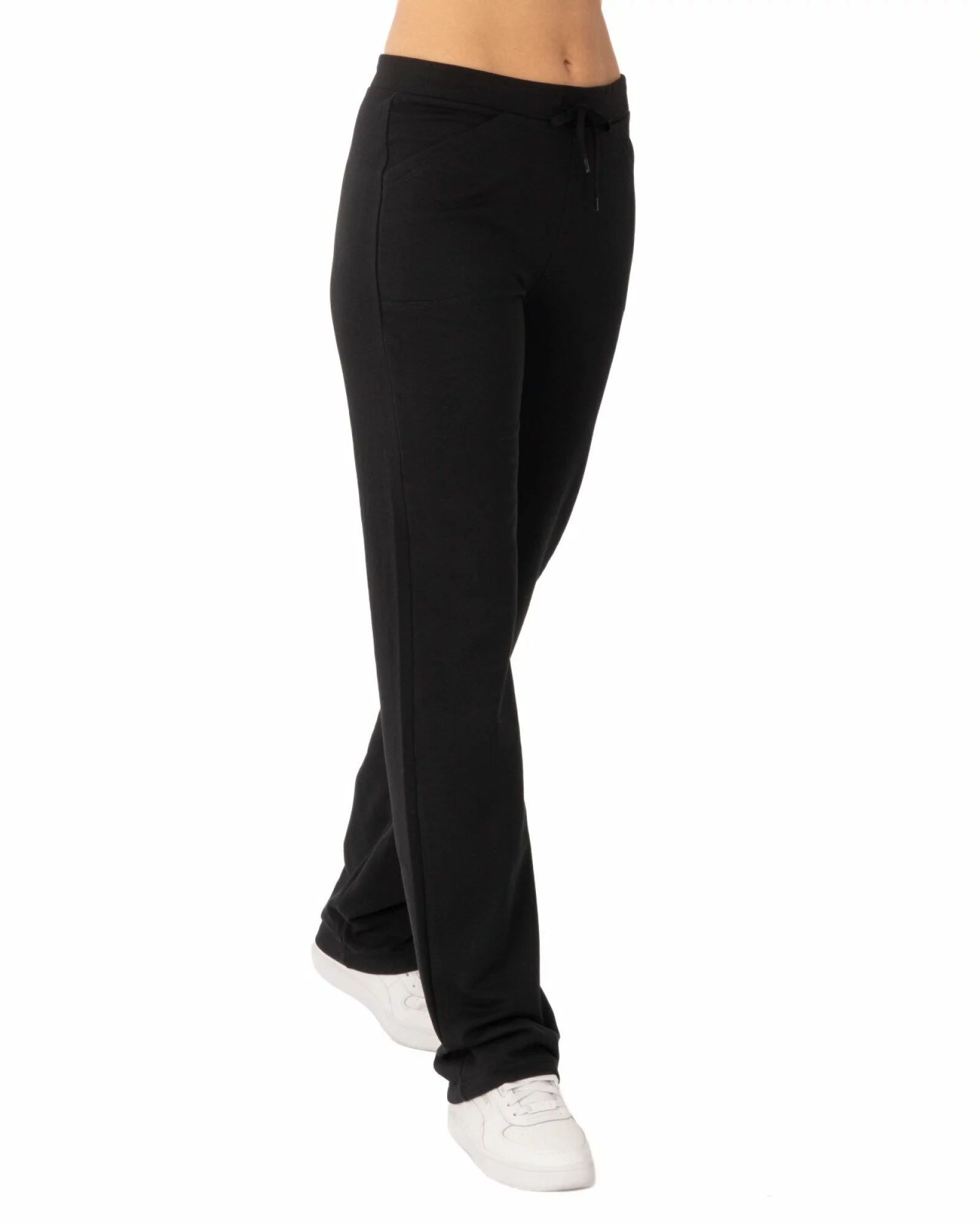 Pantaloni de trening damă negri, pufoși și călduroși P.2231