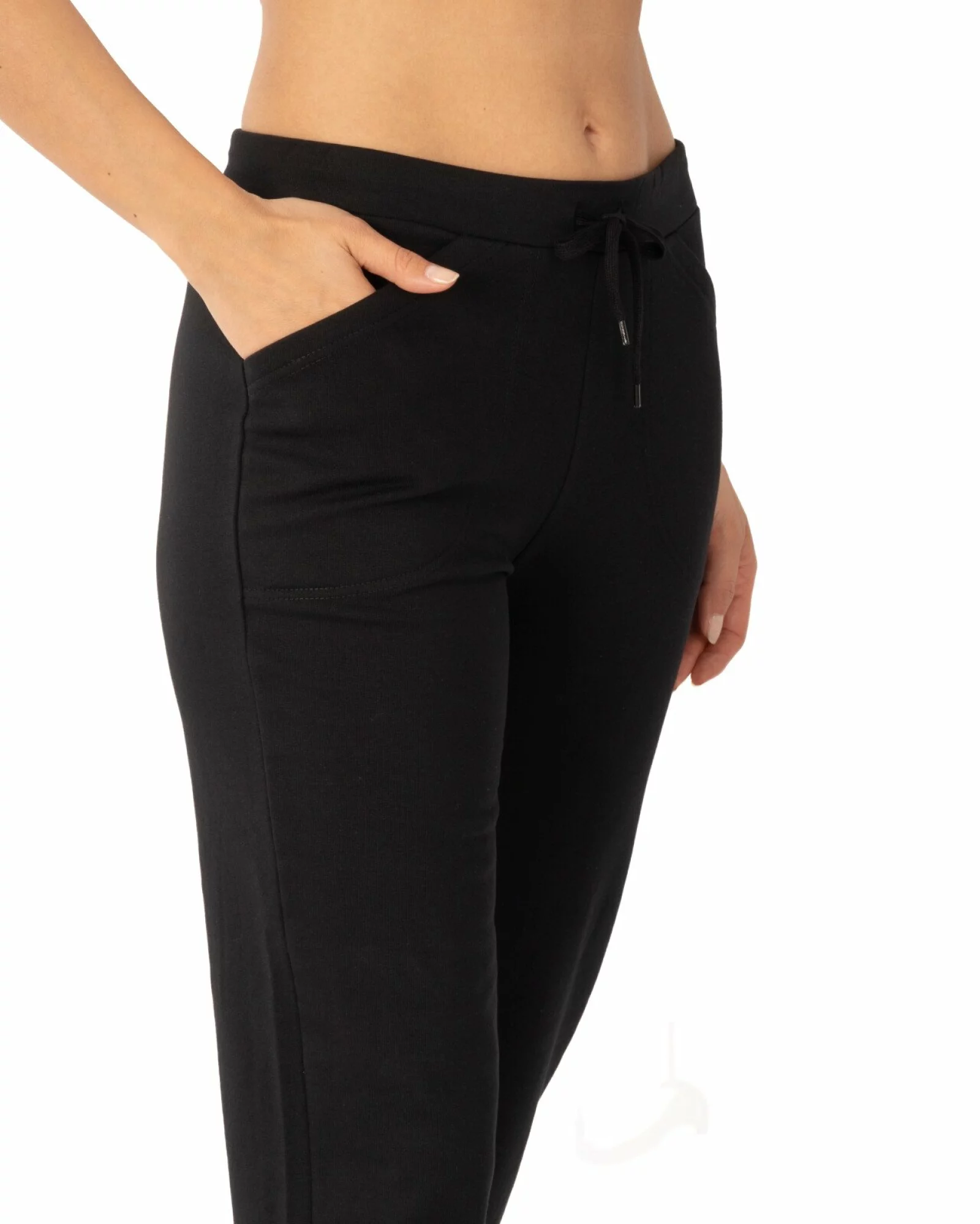Pantaloni de trening damă negri, pufoși și călduroși P.2231