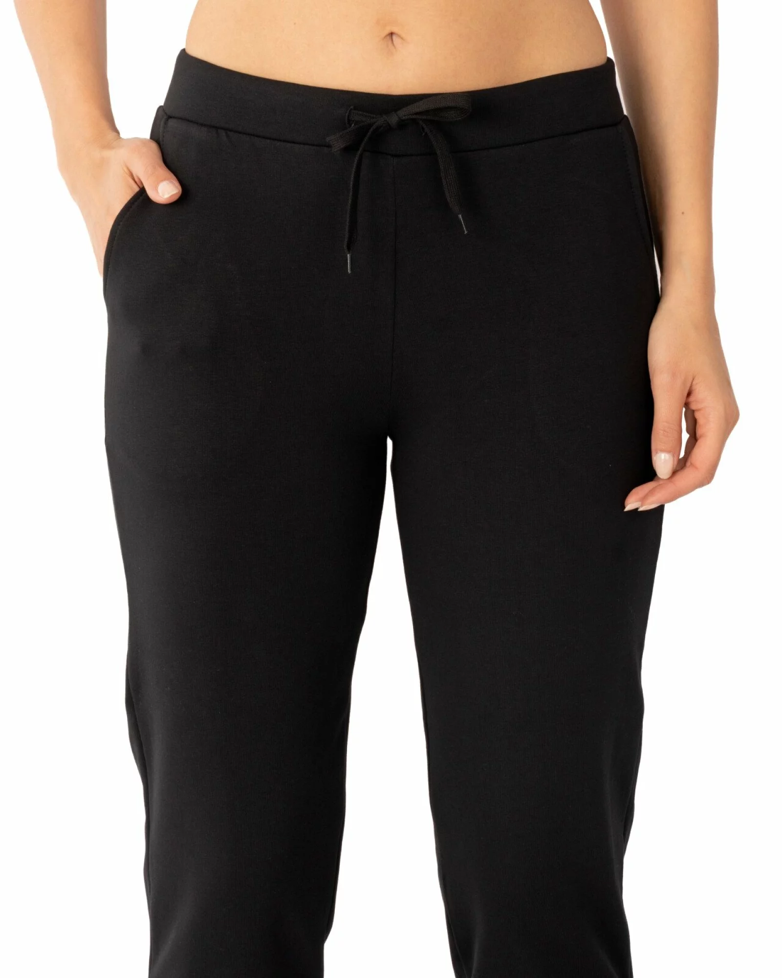 Pantaloni jogger damă negri, pufoși P.2233