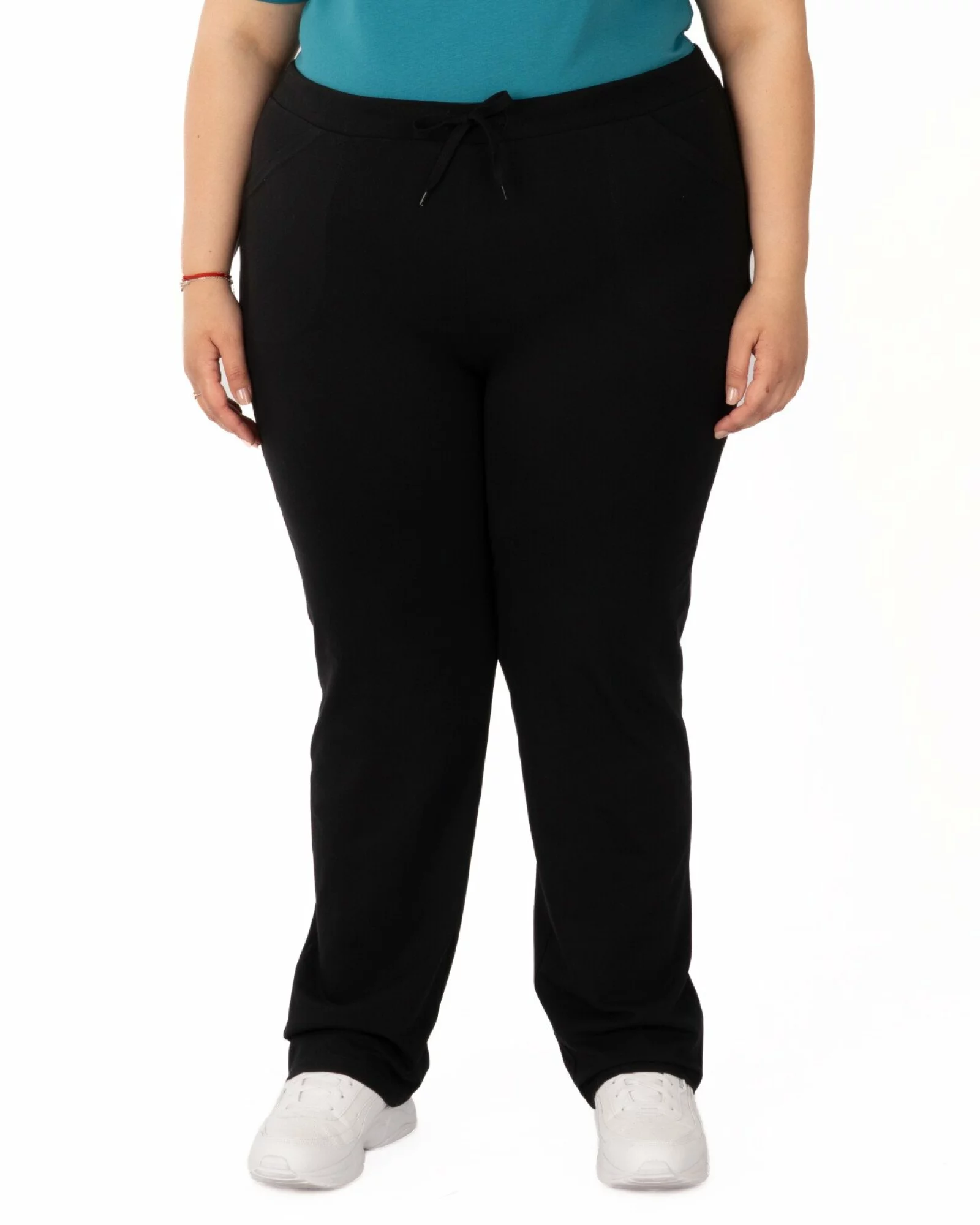 Pantaloni de trening damă mărimi mari negri de vară P.2006