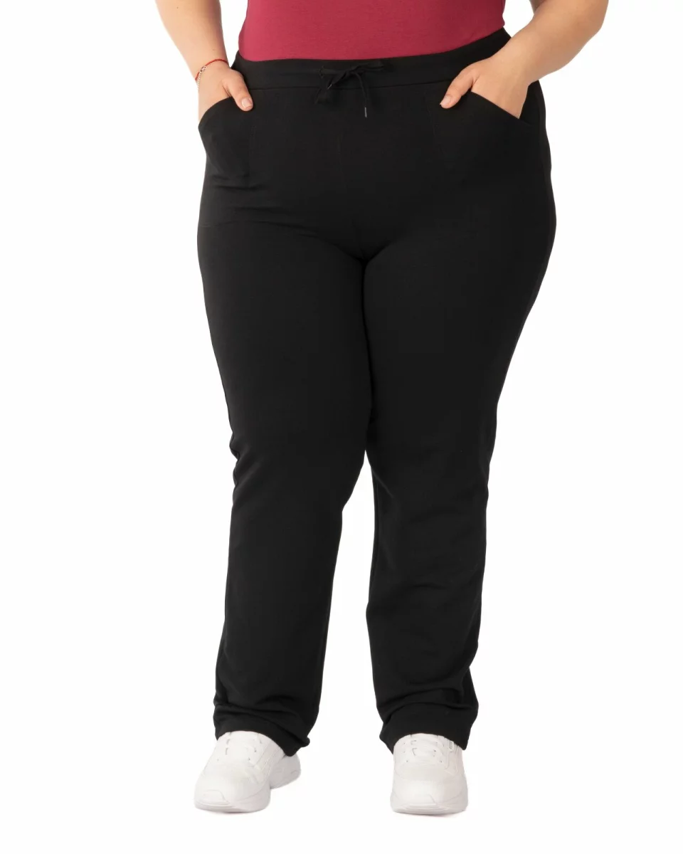 Pantaloni de trening damă mărimi mari negri P.2026