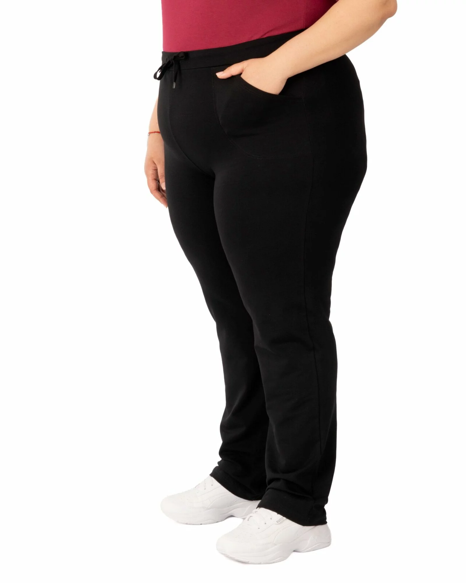 Pantaloni trening damă mărimi mari negri P.2026