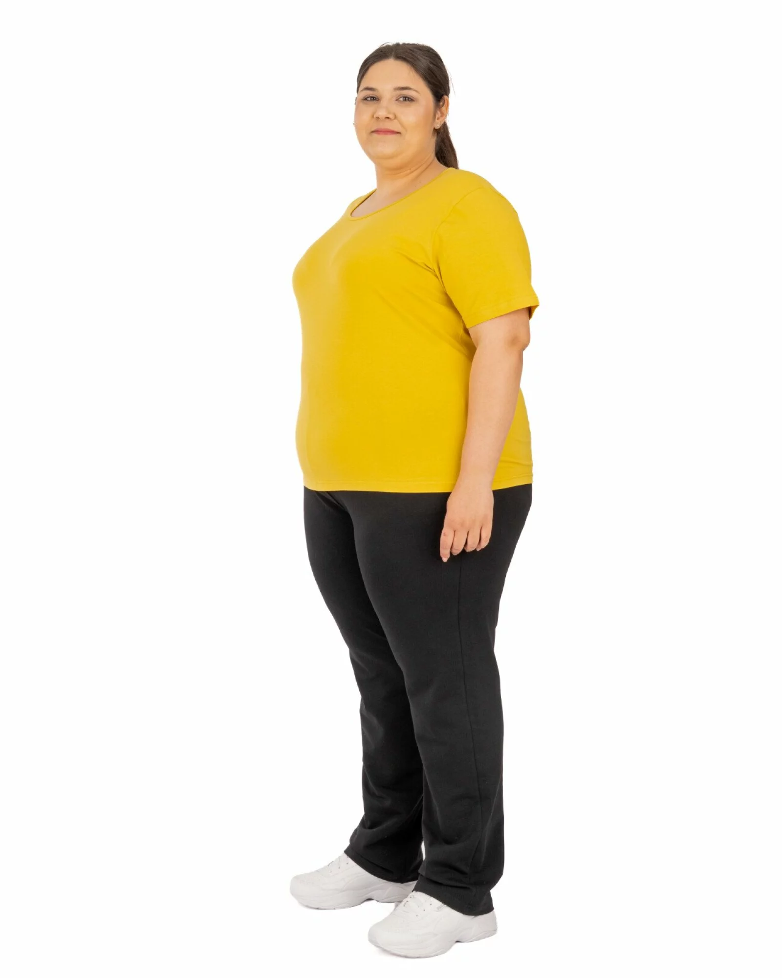 Pantaloni de trening damă mărimi mari negri P.2235