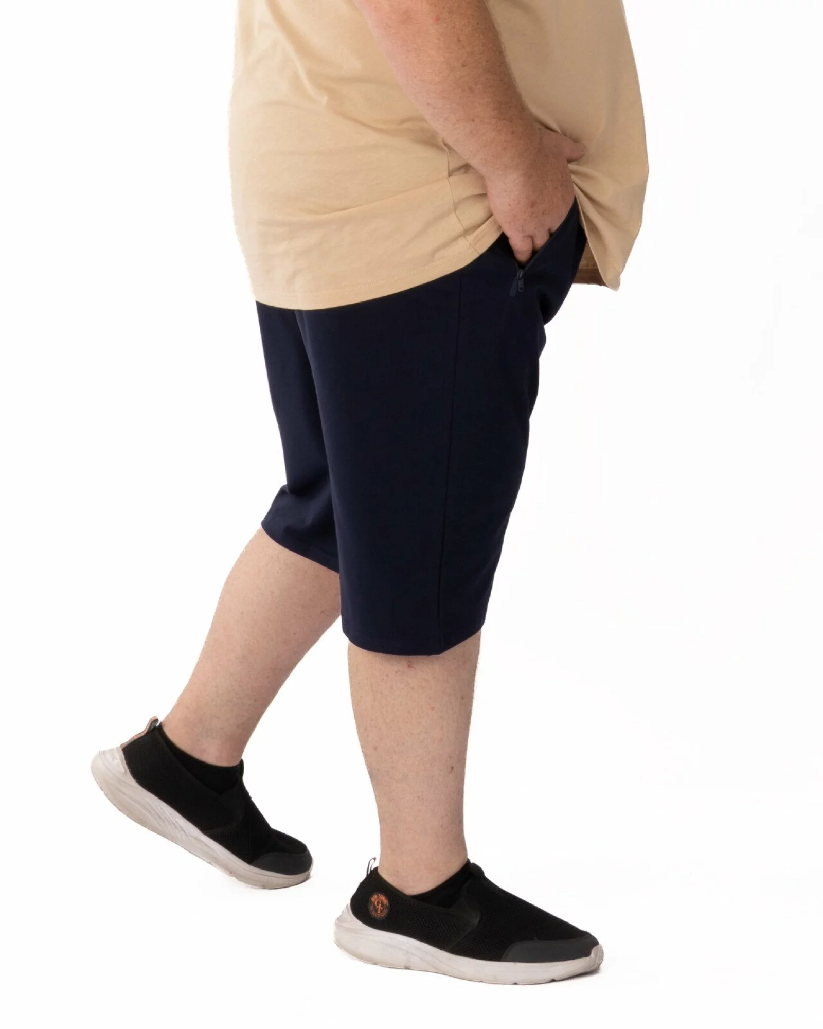 Pantaloni scurți bărbați mărimi mari bleumarin, cu fermoar