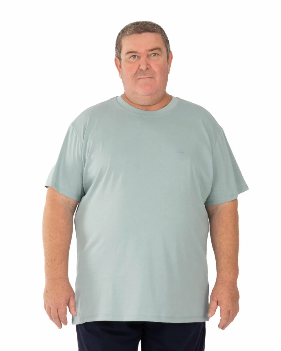 Tricou bărbați mărimi mari turcoaz, simplu, din bumbac