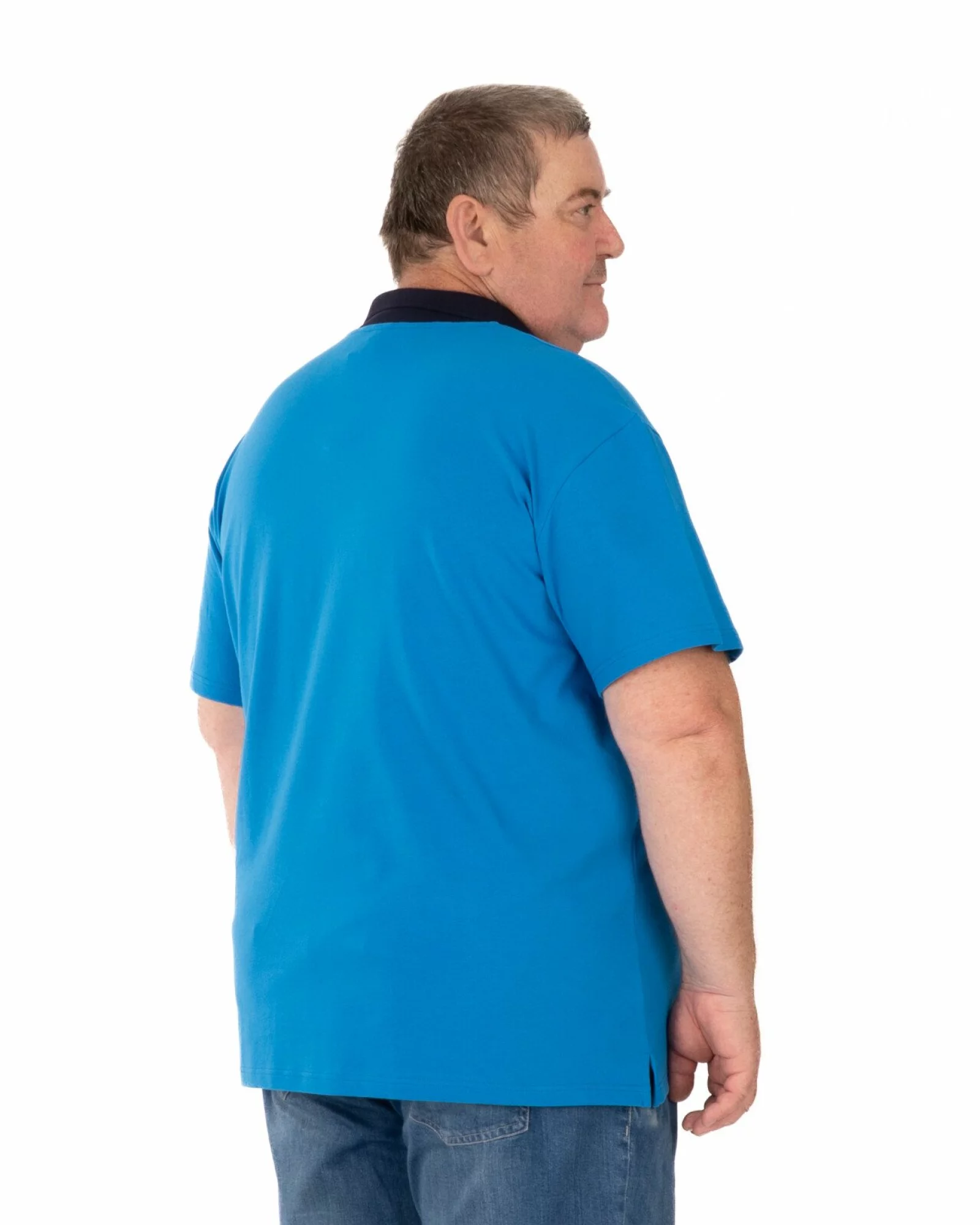 Tricou polo bărbați mărimi mari albastru