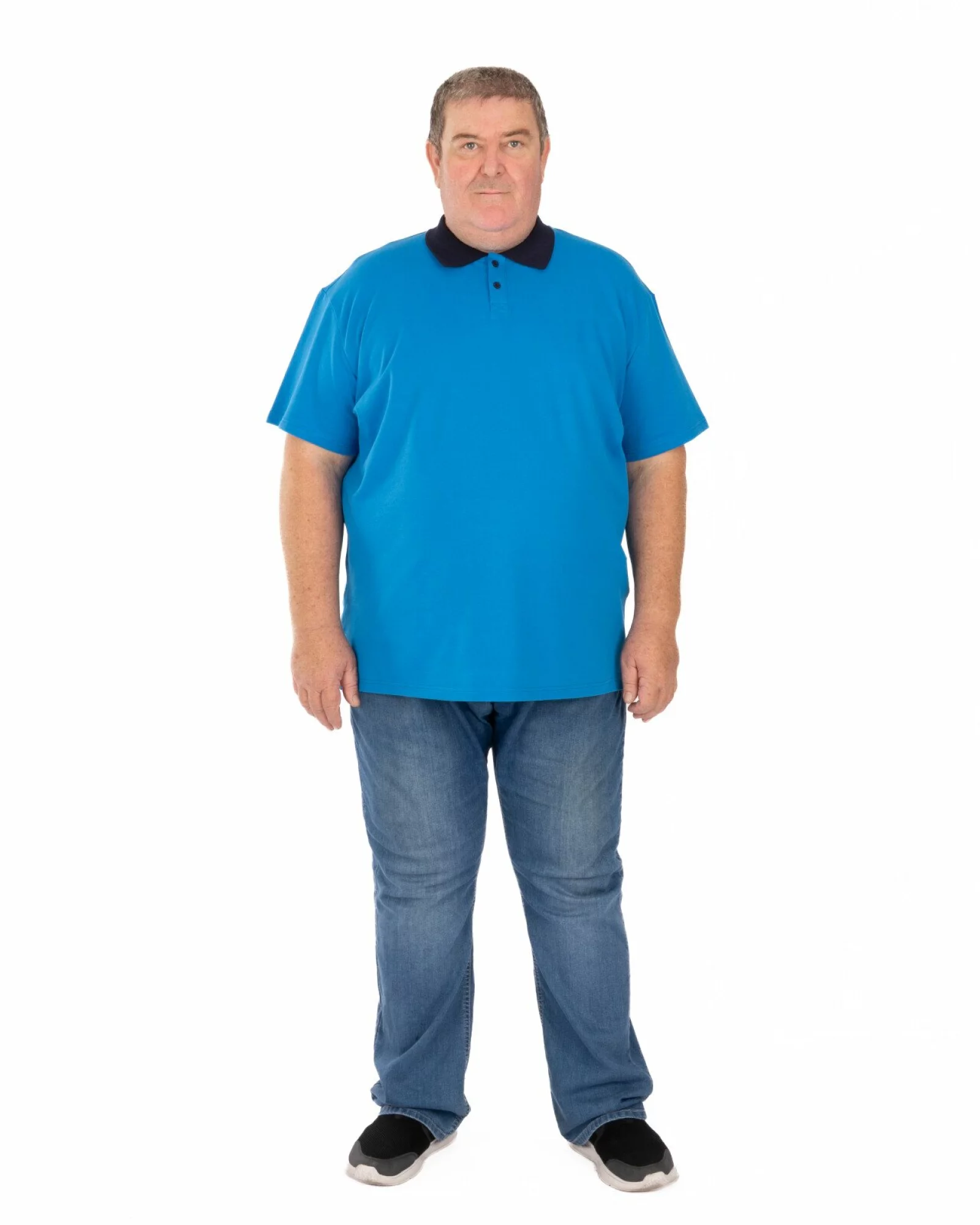 Tricou polo bărbați mărimi mari albastru