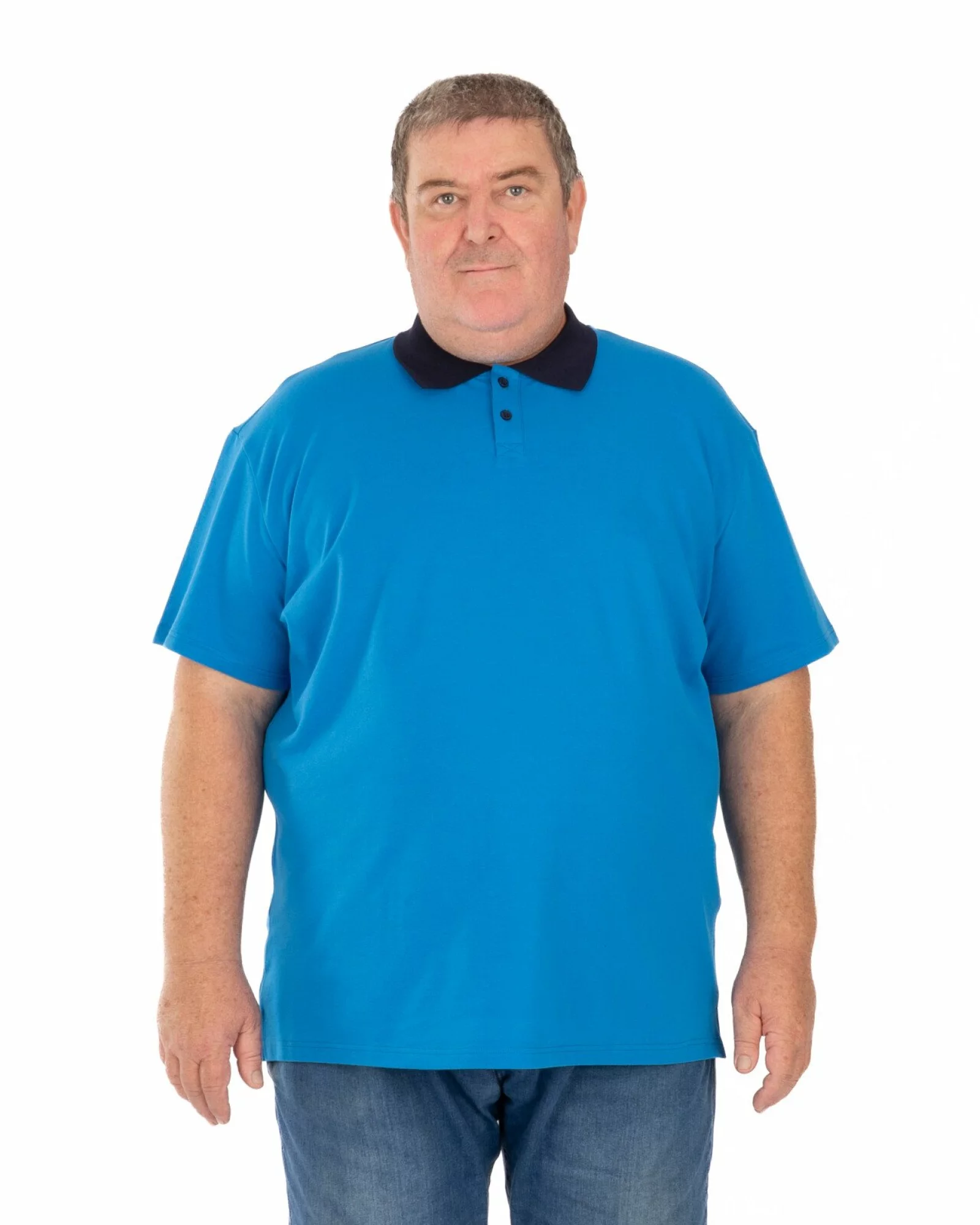 Tricou polo bărbați mărimi mari albastru