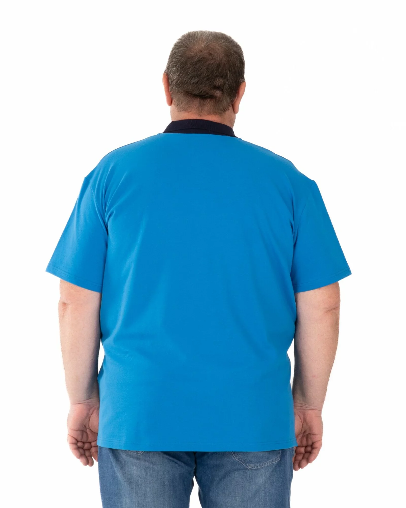 Tricou polo bărbați mărimi mari albastru