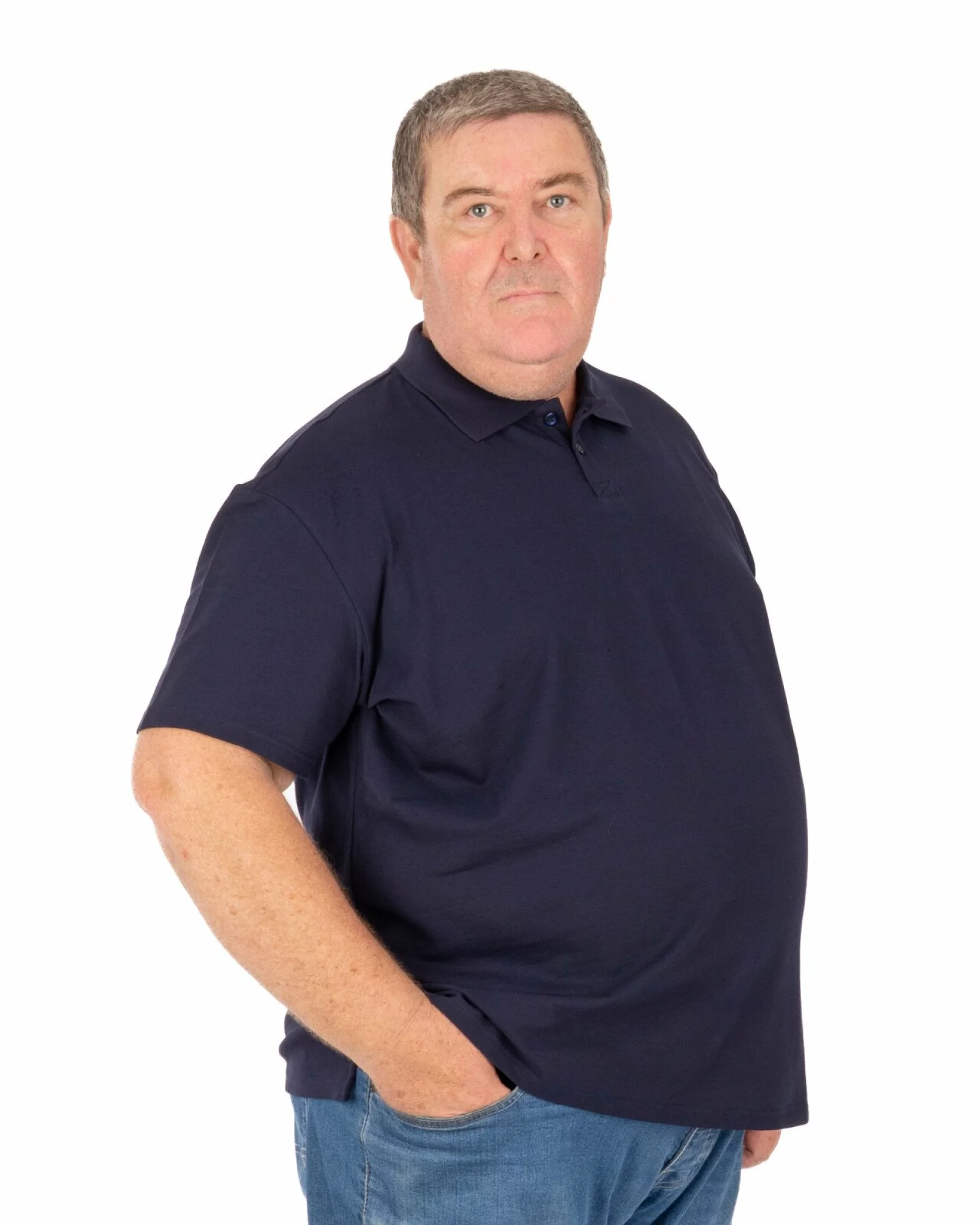 Tricou polo bărbați mărimi mari bleumarin
