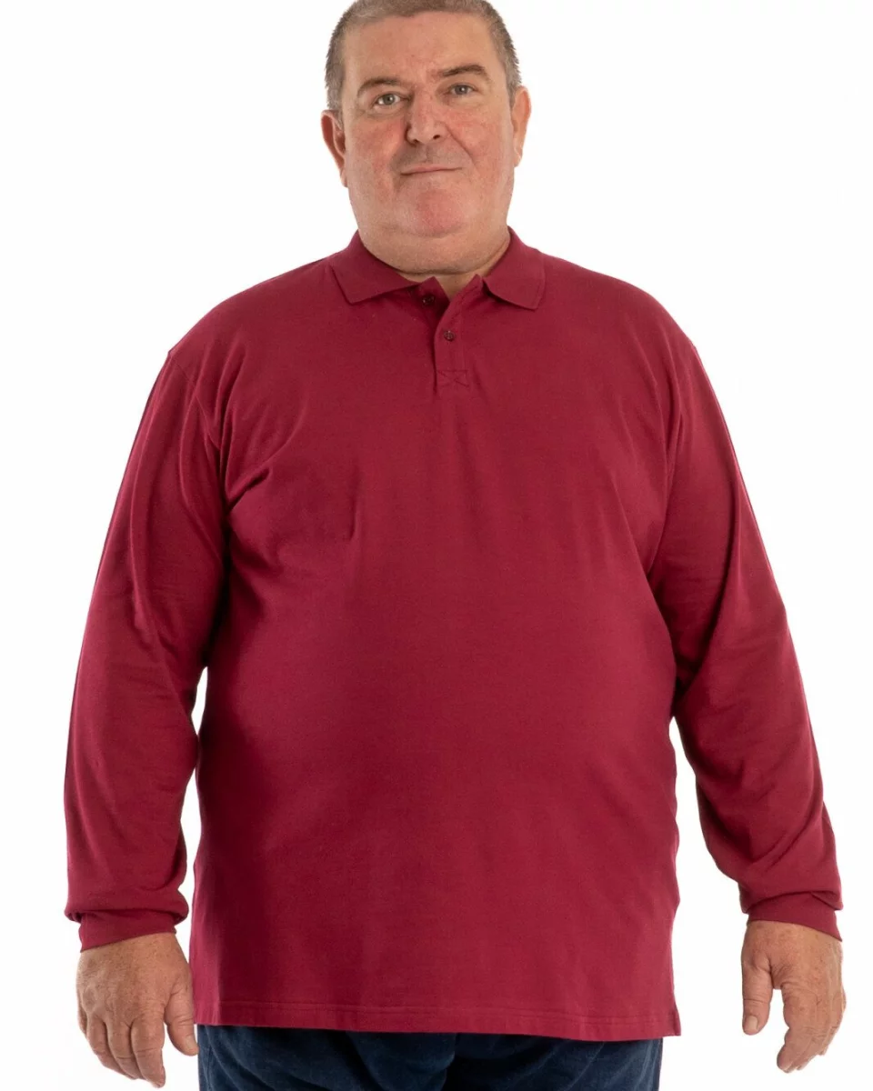 Bluză polo bordo mărimi mari B.4012